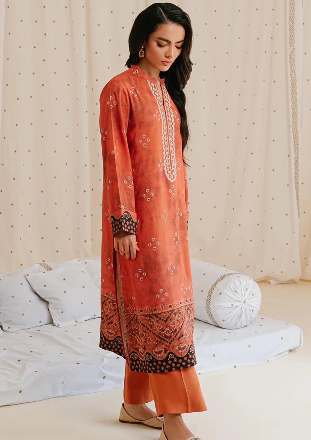 Winter Collection - Cross Stitch - Khaddar/Linen 23 - Amber Brown 09