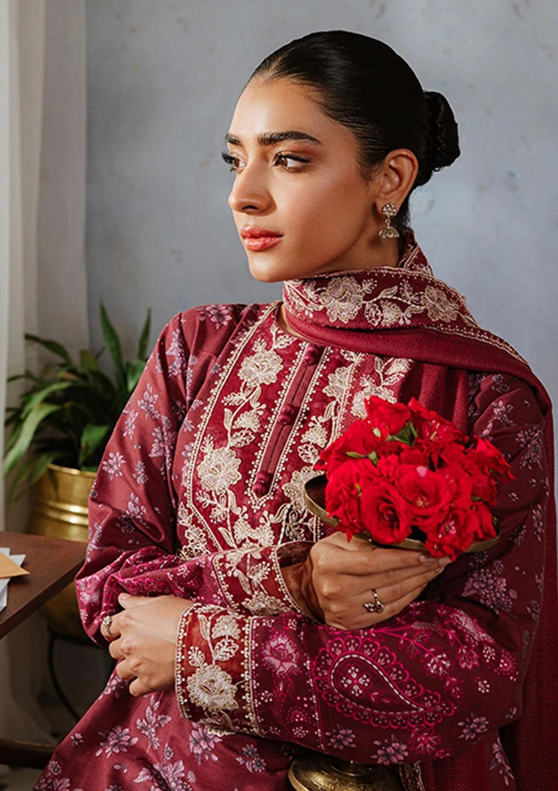 Winter Collection - Cross Stitch - Khaddar/Linen 23 - Tango Plum 12