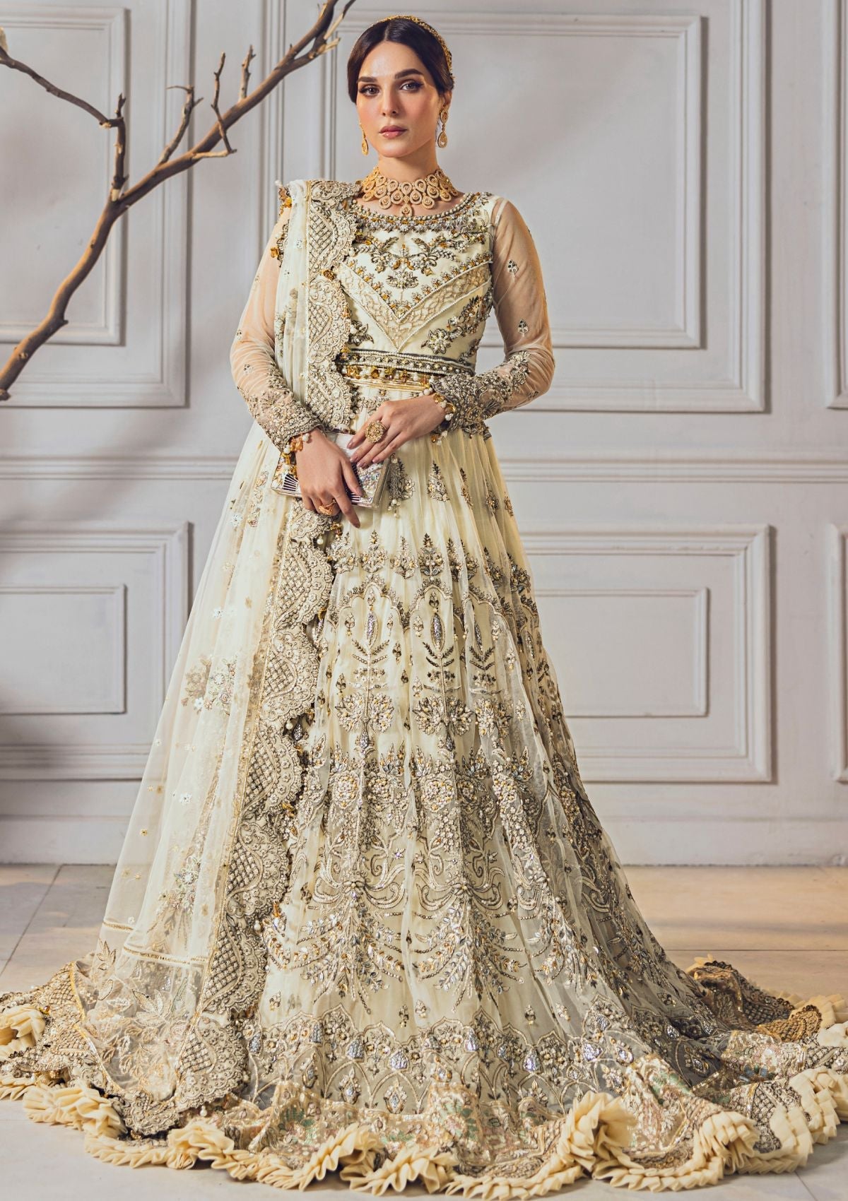 Formal Collection - Rubaaiyat - Wedding Edit 24 - Off White - Official Rubaaiyat - Agha Fabrics UK