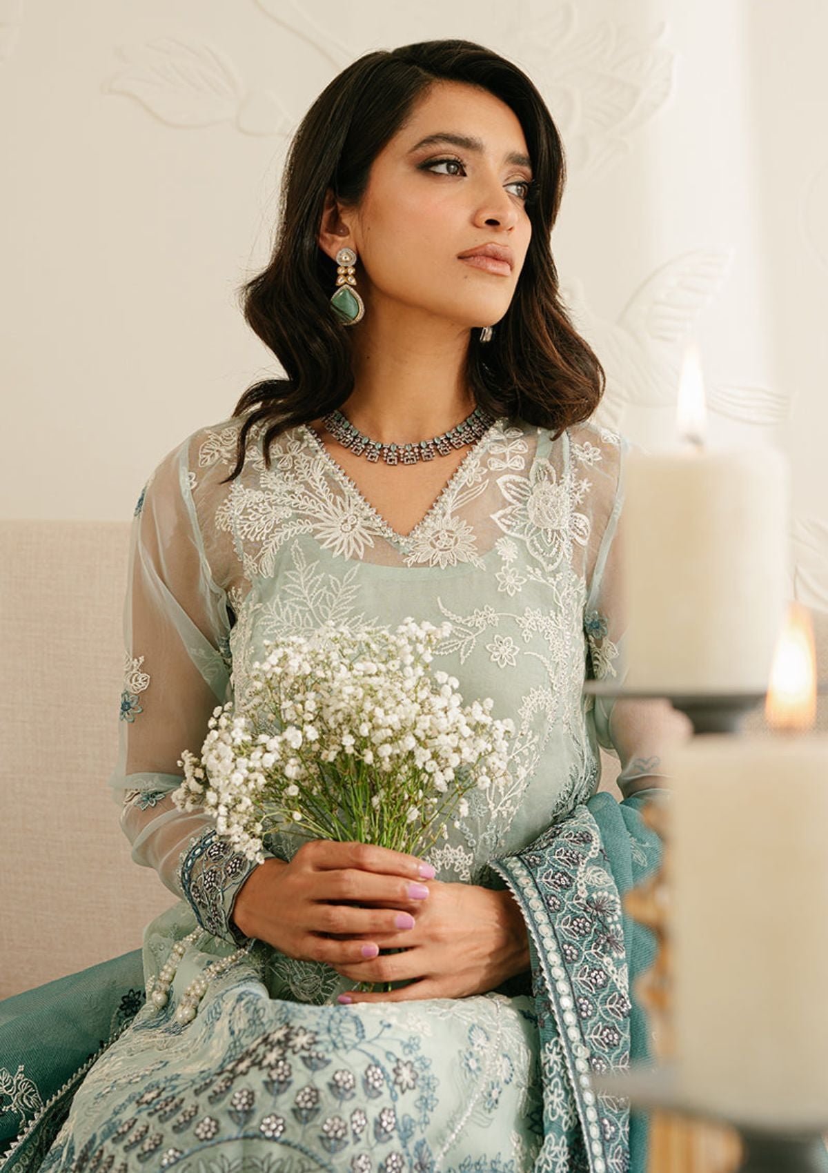 Formal Collection - Cross Stitch - Luxury - Unstitched - CSL#2 - AQUAMARINE AZURE