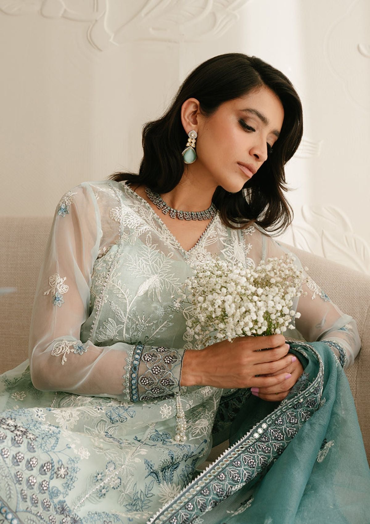 Formal Collection - Cross Stitch - Luxury - Unstitched - CSL#2 - AQUAMARINE AZURE