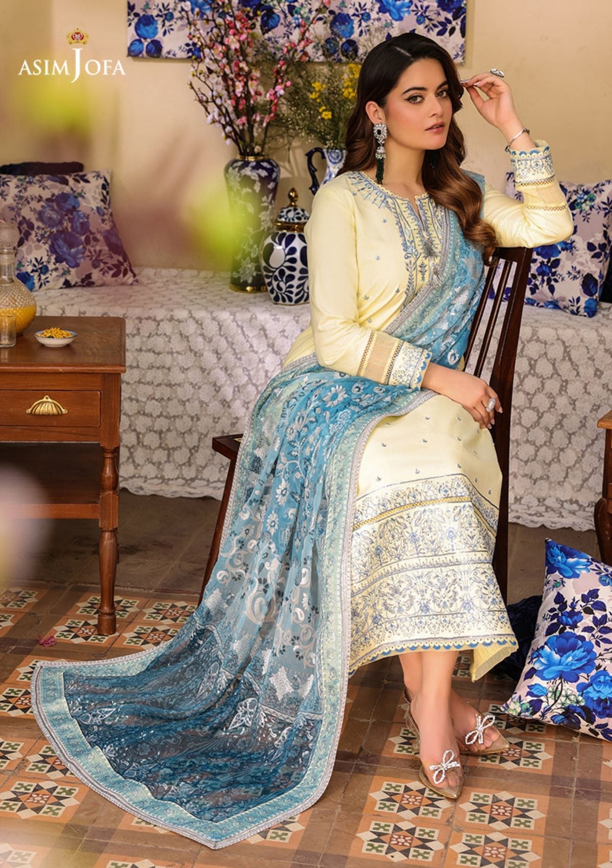 Lawn Collection - Asim Jofa - Zarq Barq - AJZB#17 - Official Asim Jofa - Agha Fabrics UK
