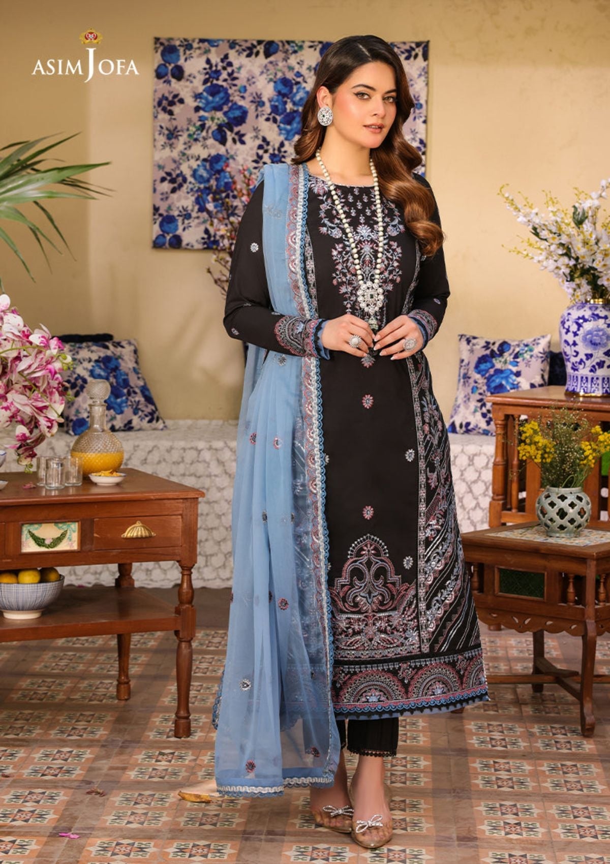 Lawn Collection - Asim Jofa - Zarq Barq - AJZB#9 - Official Asim Jofa - Agha Fabrics UK