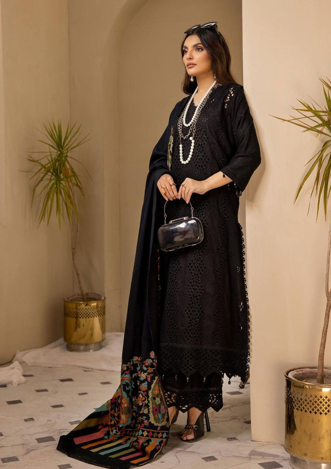 Winter Collection - Mahee's - Peach Leather - MPL23#01 - Official Riaz Arts - Agha Fabrics UK