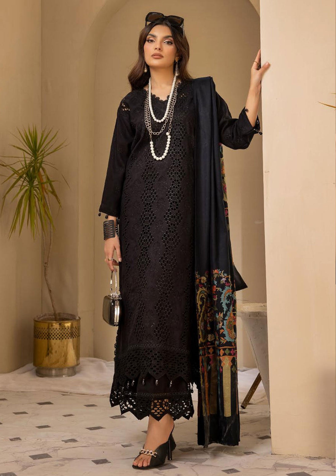 Winter Collection - Mahee's - Peach Leather - MPL23#01 - Official Riaz Arts - Agha Fabrics UK