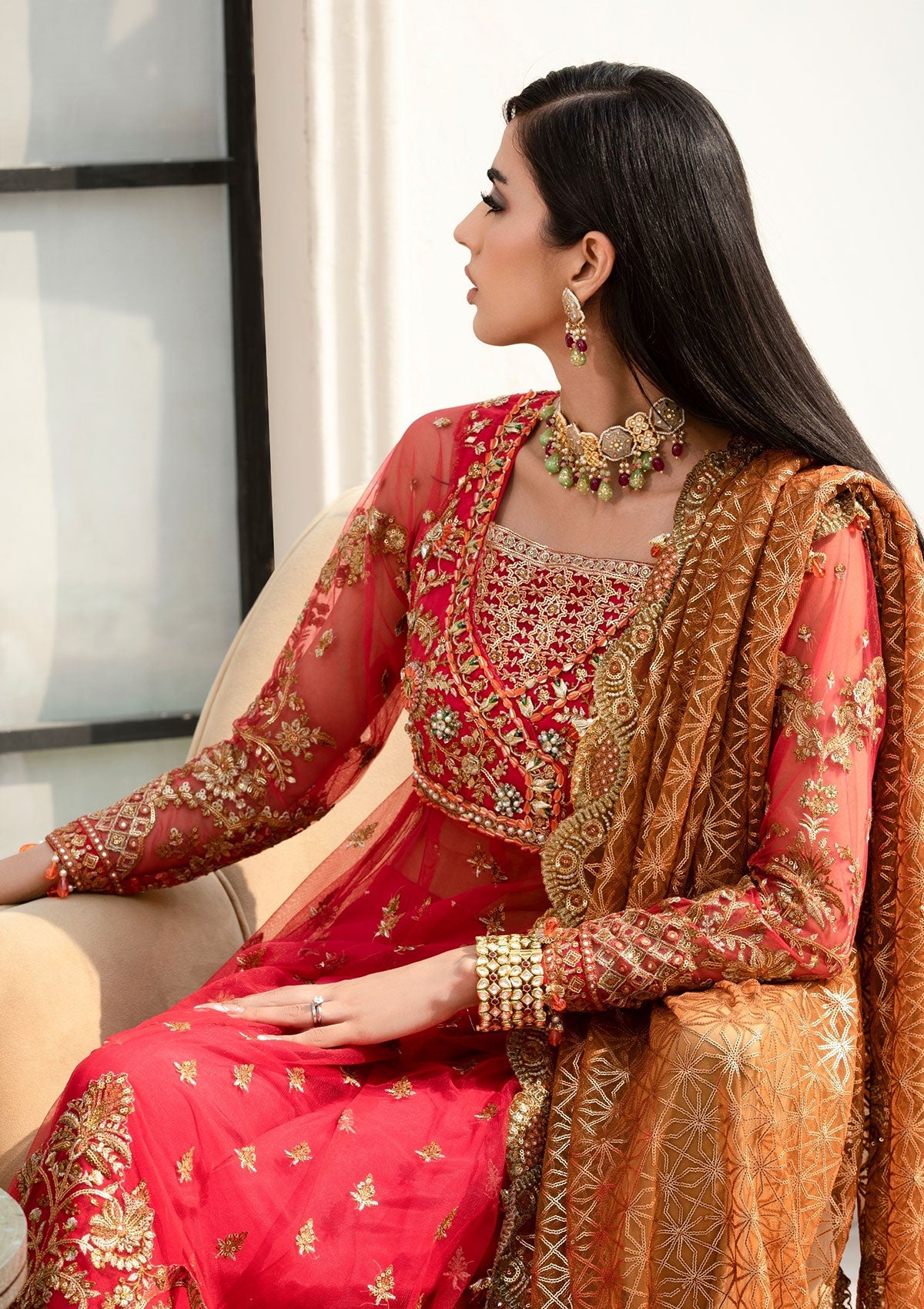 Formal Collection  - Rubaaiyat - Handwork Wedding 23 - Crimson - D#01