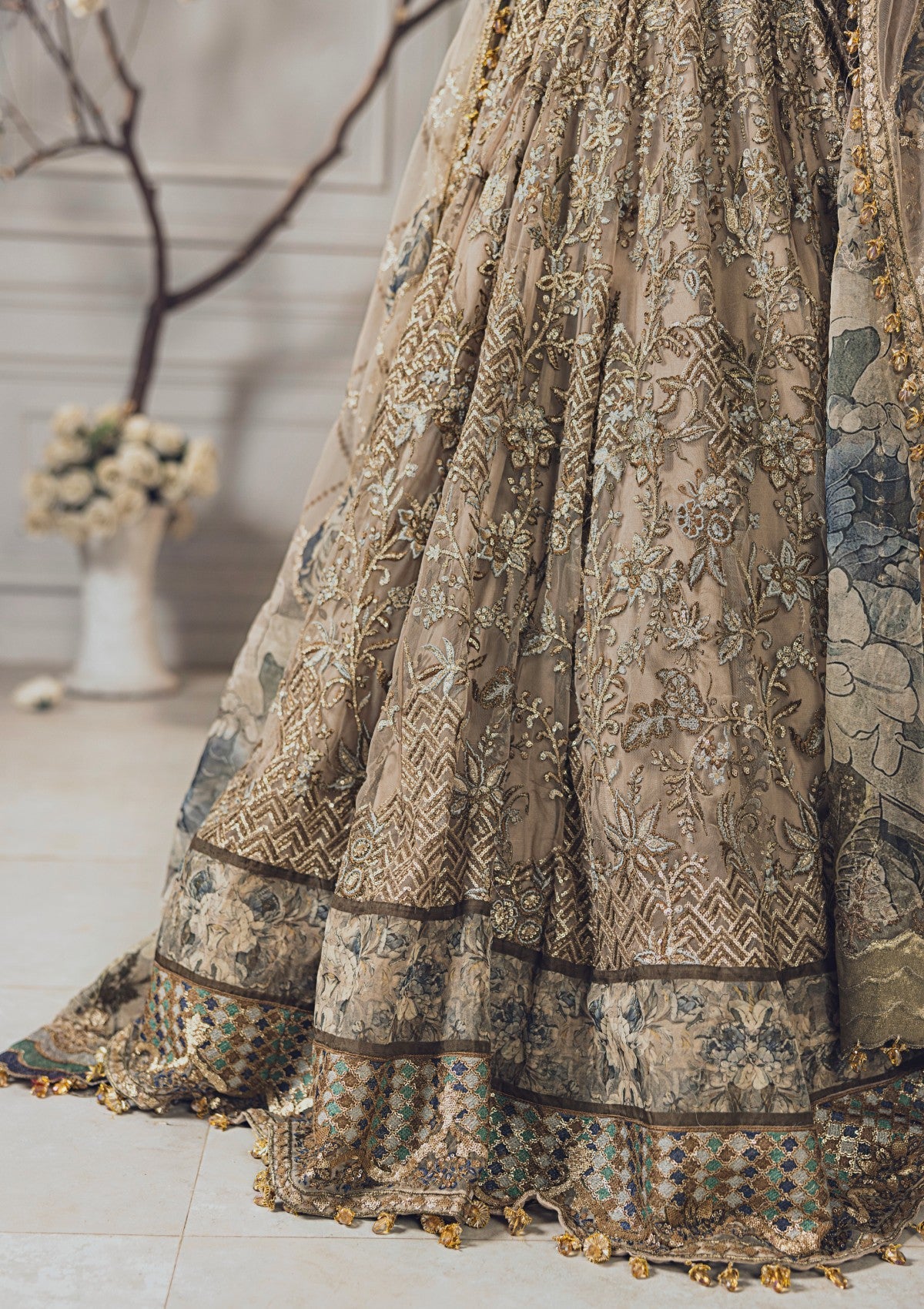 Formal Collection - Rubaaiyat - Wedding Edit 24 - Skin Gold - Official Rubaaiyat - Agha Fabrics UK