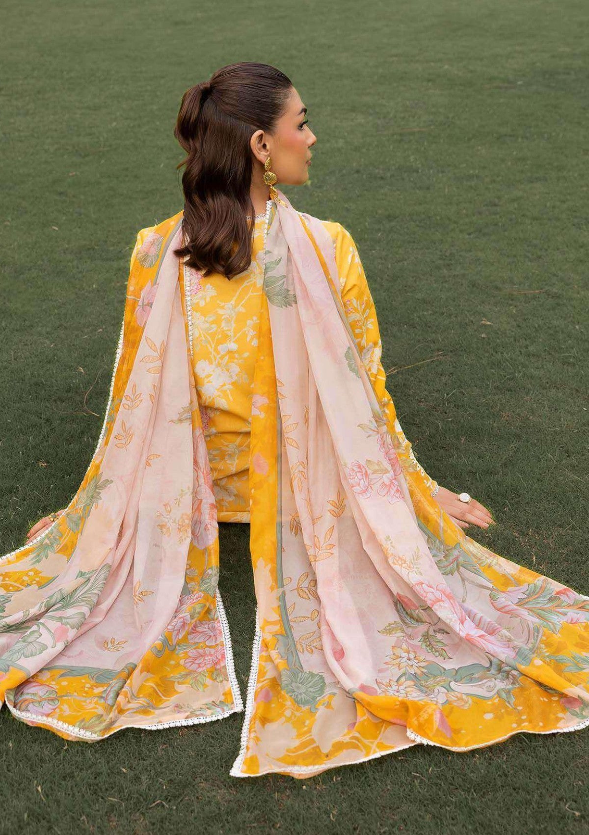 Lawn - Saad Shaikh - Mojito - Printed 25 - SS#1106 - Amber Bloom