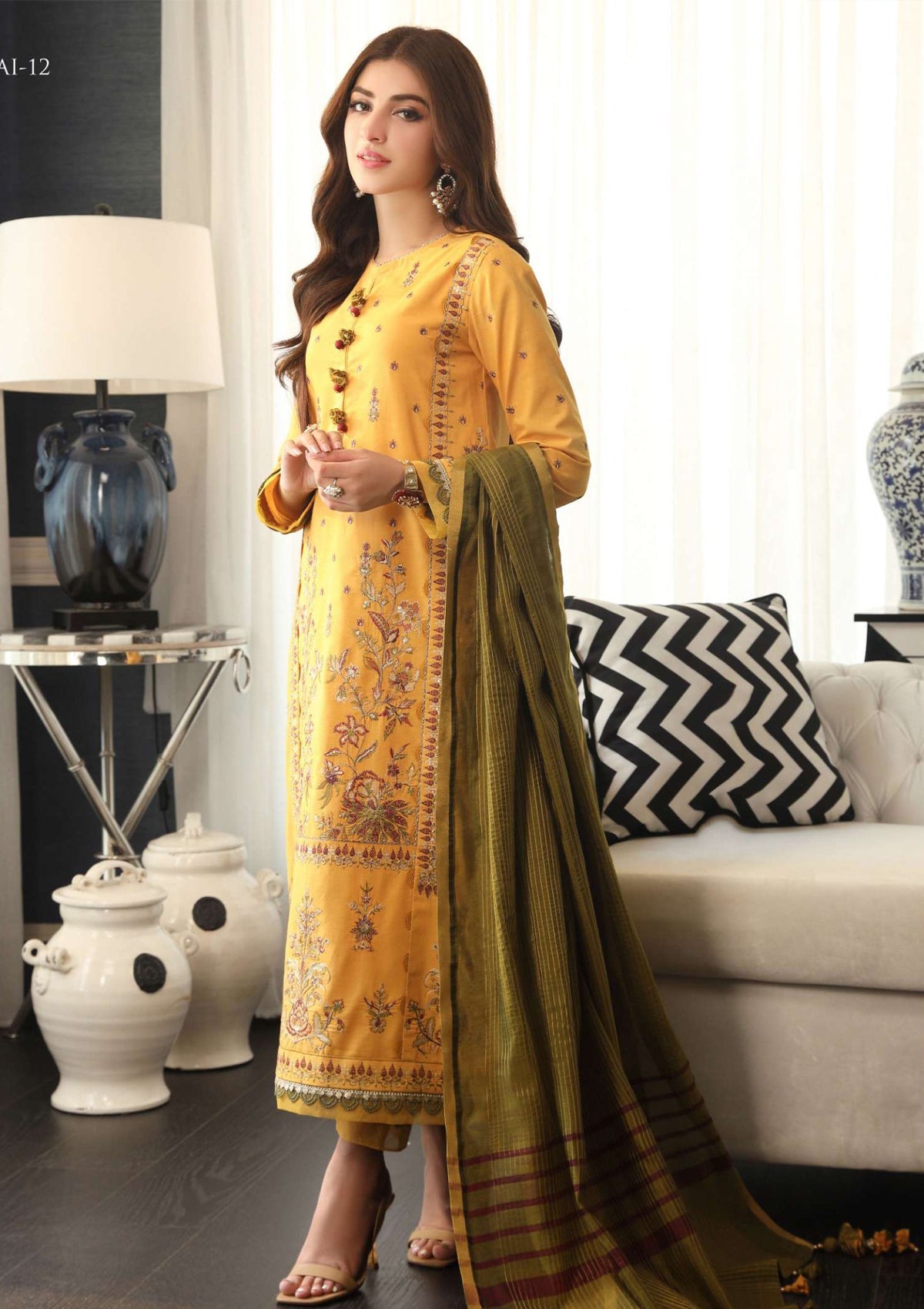 Lawn Collection - Asim Jofa - Aira - AJAI#12 - Official Asim Jofa - Agha Fabrics UK