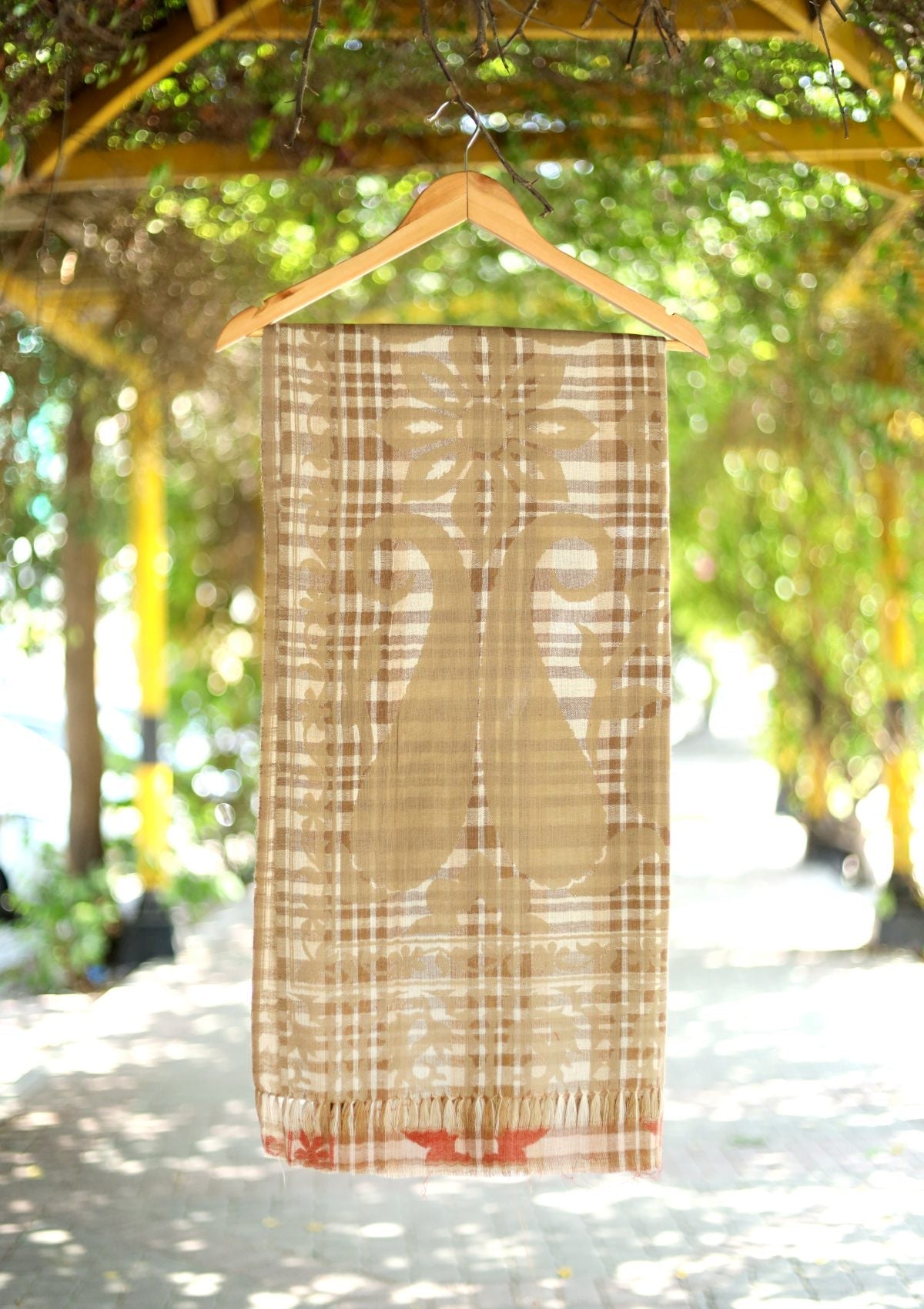 Wool Jamawar Shawl D - 06 - Brown