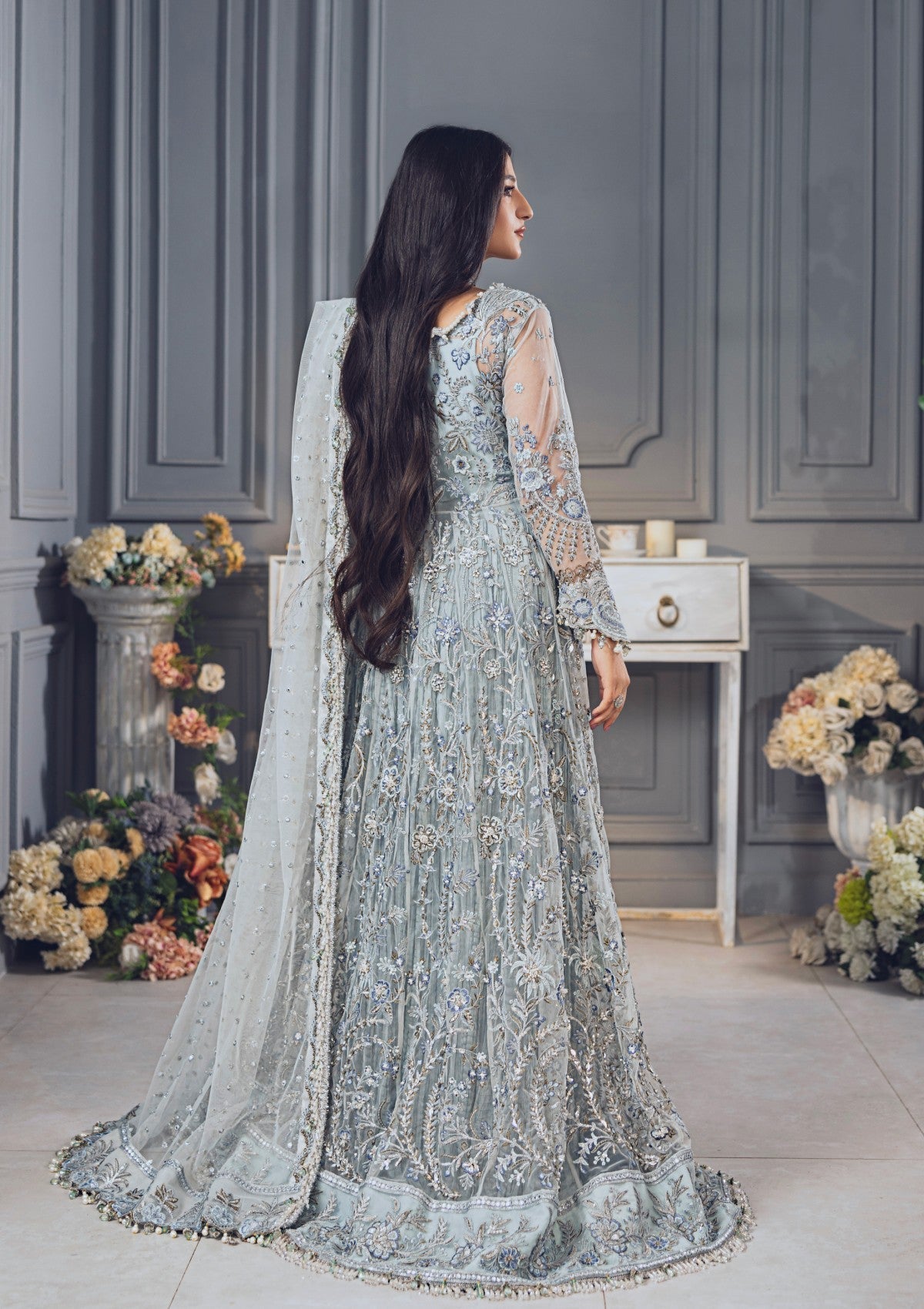 Formal Collection - Rubaaiyat - Wedding Edit 24 - Sky Blue - Official Rubaaiyat - Agha Fabrics UK