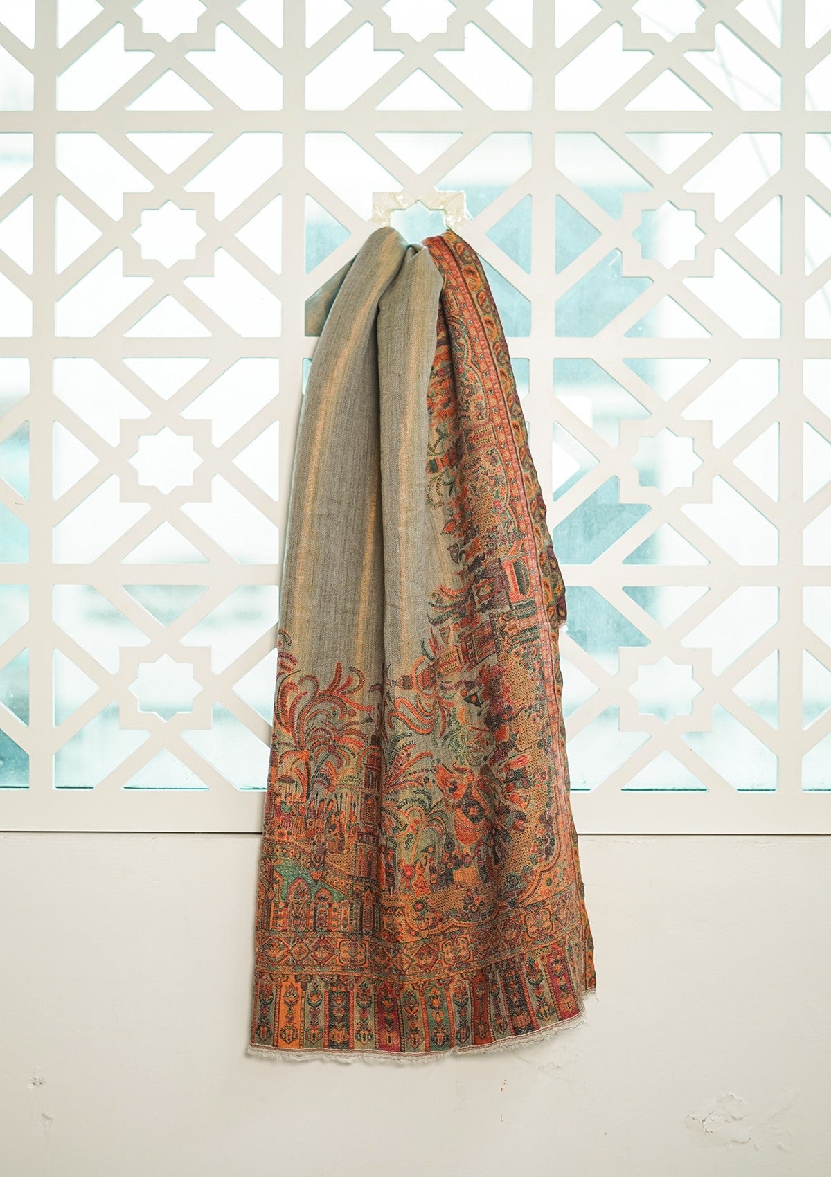 Pure Pashmina Kaani Jamawar Shawl D - 011F - Multi
