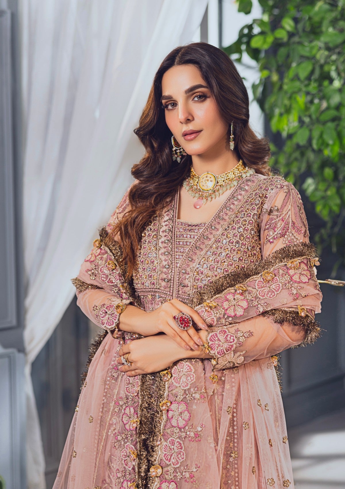 Formal Collection - Rubaaiyat - Wedding Edit 24 - Tea Pink - Official Rubaaiyat - Agha Fabrics UK