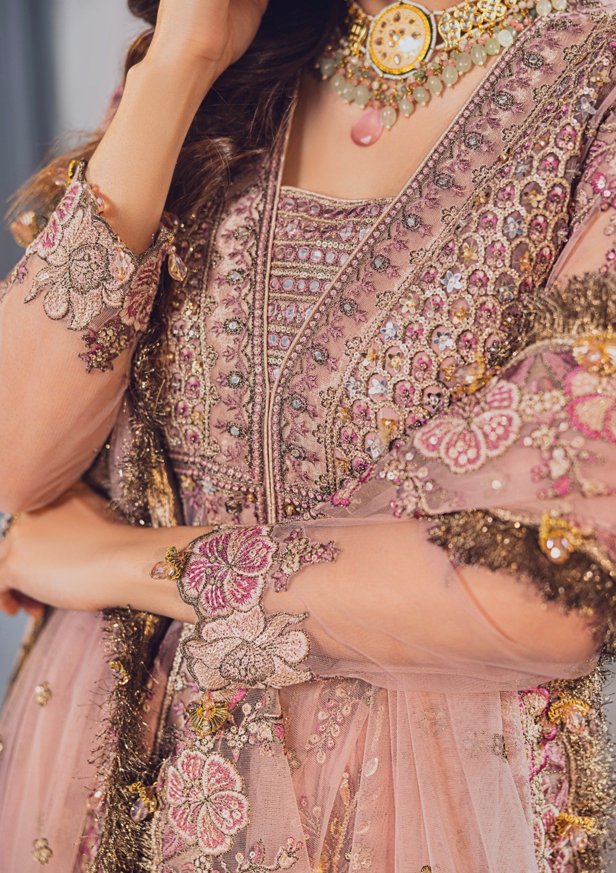 Formal Collection - Rubaaiyat - Wedding Edit 24 - Tea Pink - Official Rubaaiyat - Agha Fabrics UK