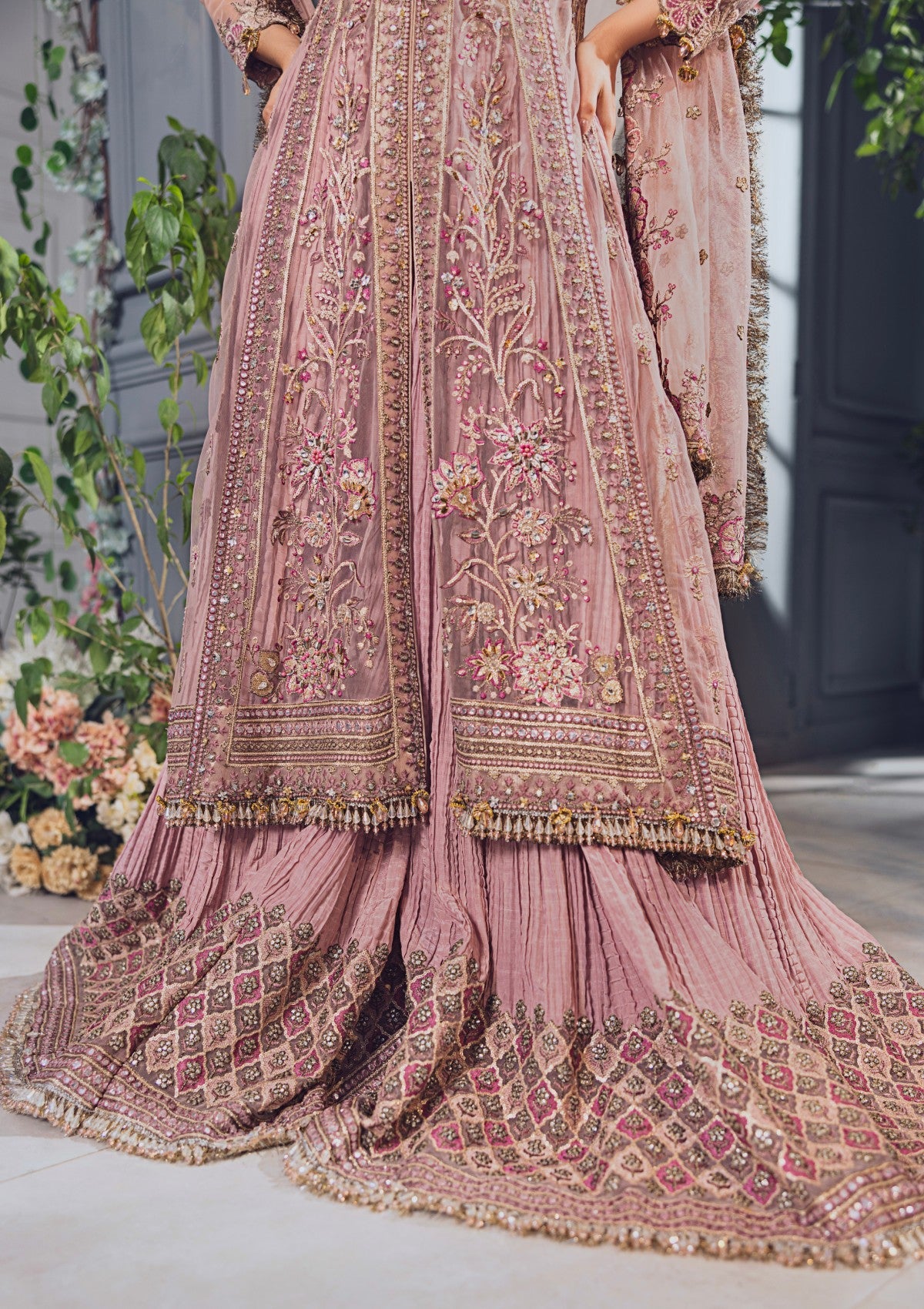 Formal Collection - Rubaaiyat - Wedding Edit 24 - Tea Pink - Official Rubaaiyat - Agha Fabrics UK