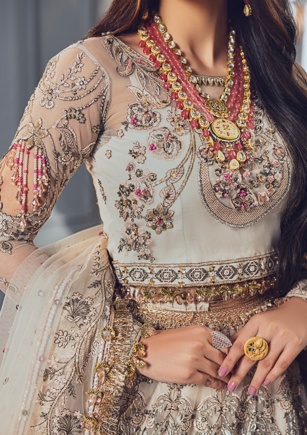 Formal Collection - Rubaaiyat - Wedding Edit 24 - Powder Pink - Official Rubaaiyat - Agha Fabrics UK