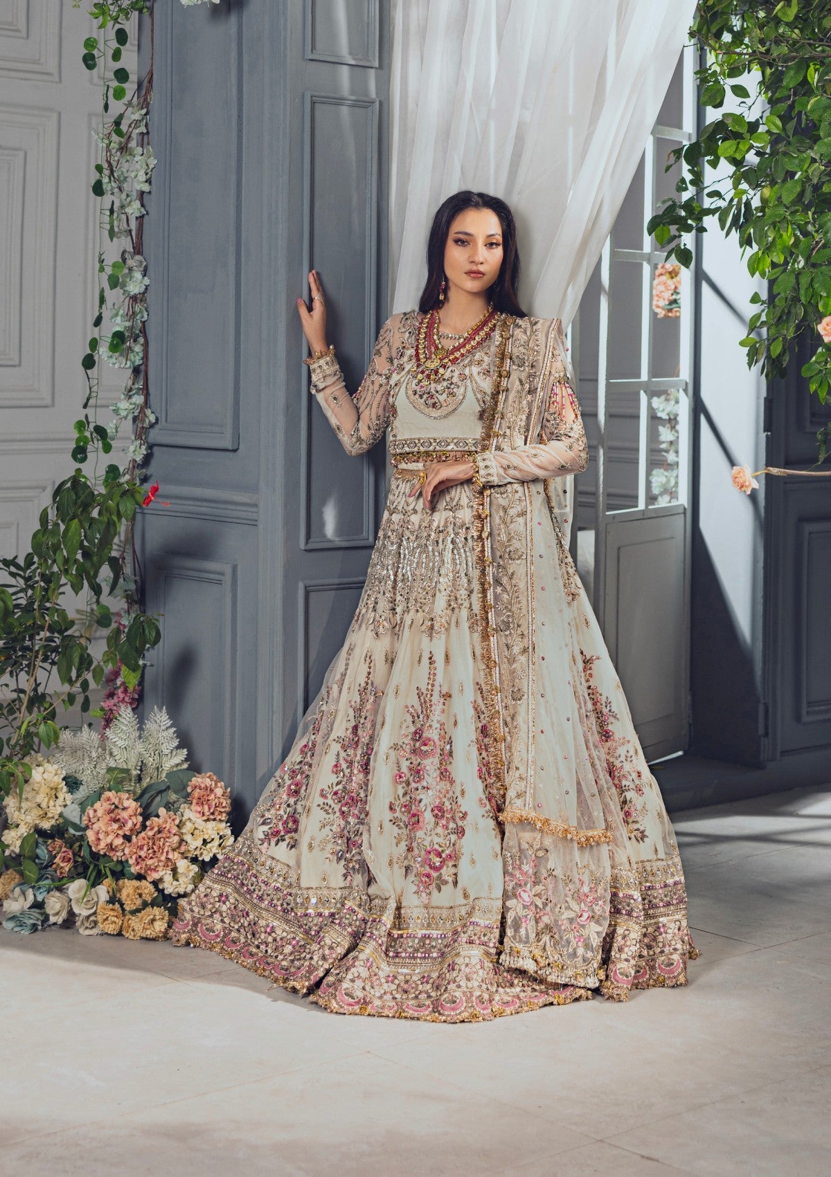 Formal Collection - Rubaaiyat - Wedding Edit 24 - Powder Pink - Official Rubaaiyat - Agha Fabrics UK