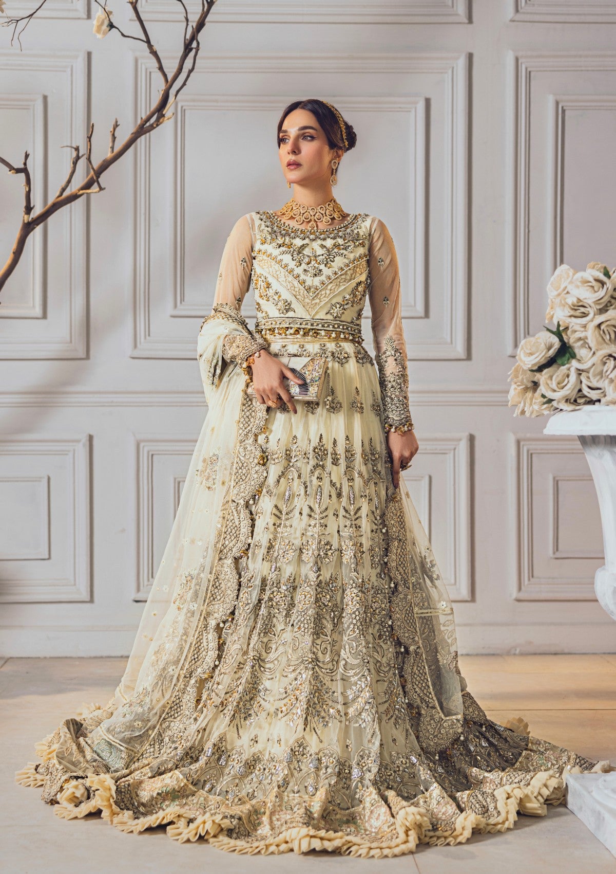 Formal Collection - Rubaaiyat - Wedding Edit 24 - Off White - Official Rubaaiyat - Agha Fabrics UK