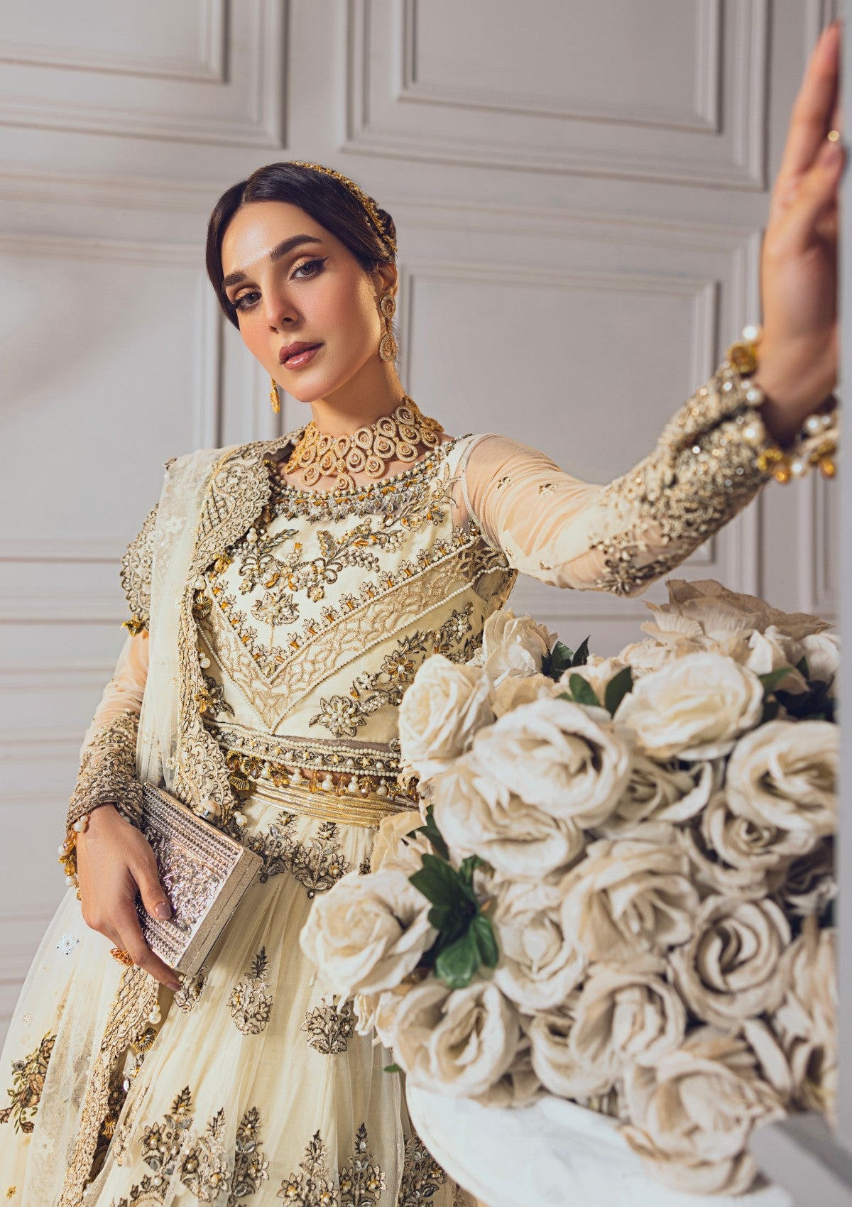 Formal Collection - Rubaaiyat - Wedding Edit 24 - Off White - Official Rubaaiyat - Agha Fabrics UK