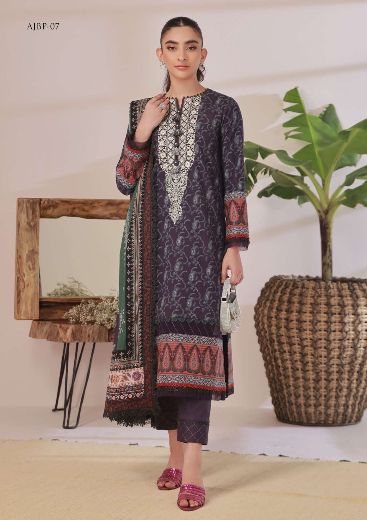 Lawn Collection - Asim Jofa - Prints - AJBP#07 - Official Asim Jofa - Agha Fabrics UK