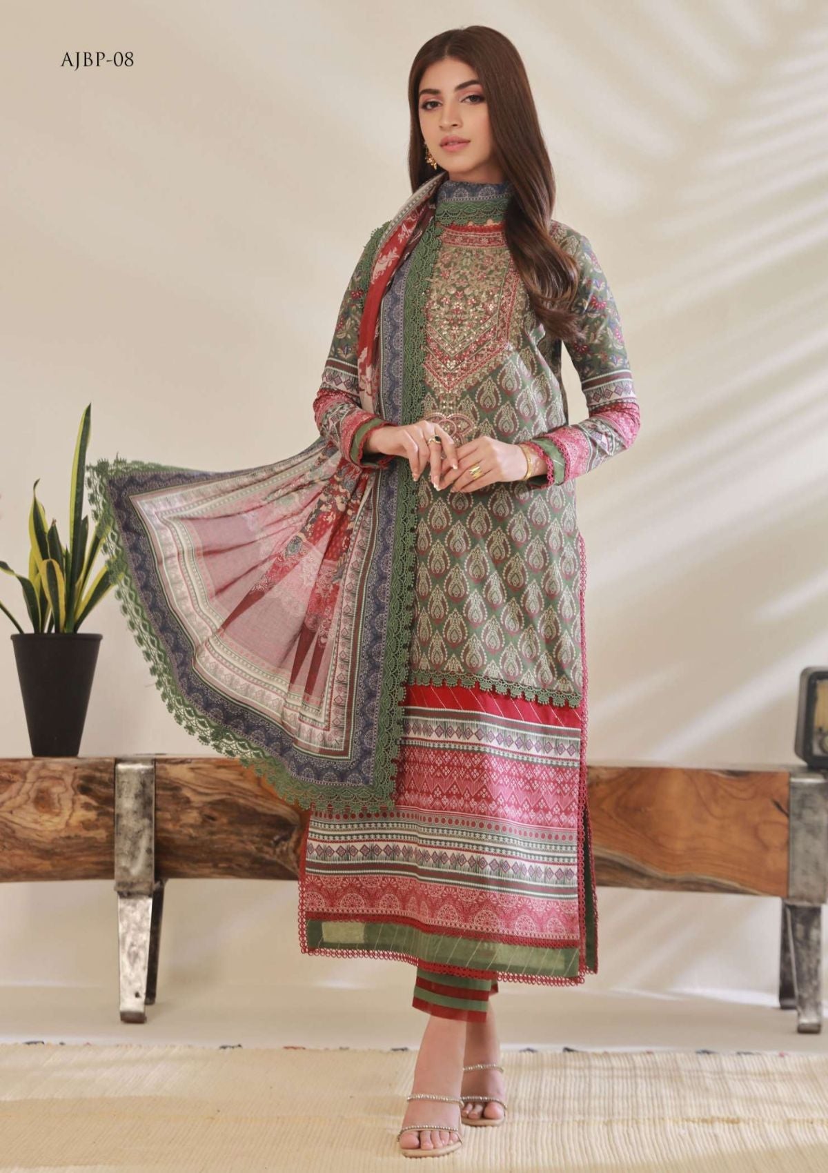 Lawn Collection - Asim Jofa - Prints - AJBP#08 - Official Asim Jofa - Agha Fabrics UK