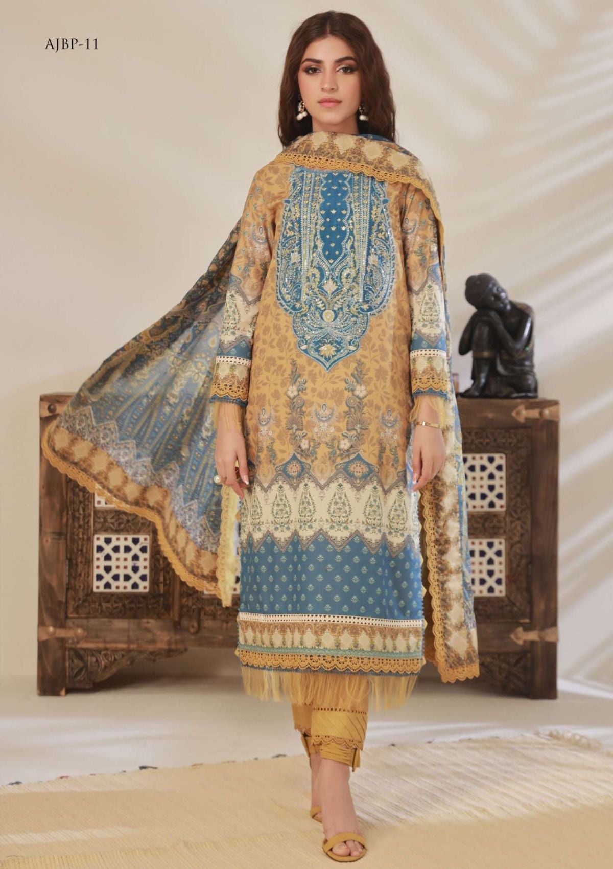 Lawn Collection - Asim Jofa - Prints - AJBP#11 - Official Asim Jofa - Agha Fabrics UK