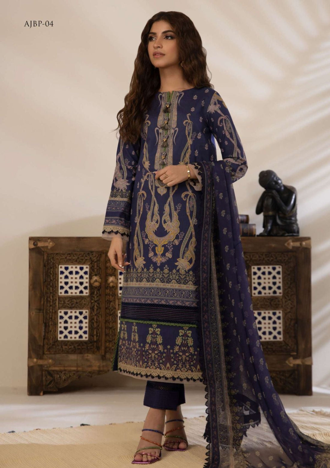 Lawn Collection - Asim Jofa - Prints - AJBP#04 - Official Asim Jofa - Agha Fabrics UK