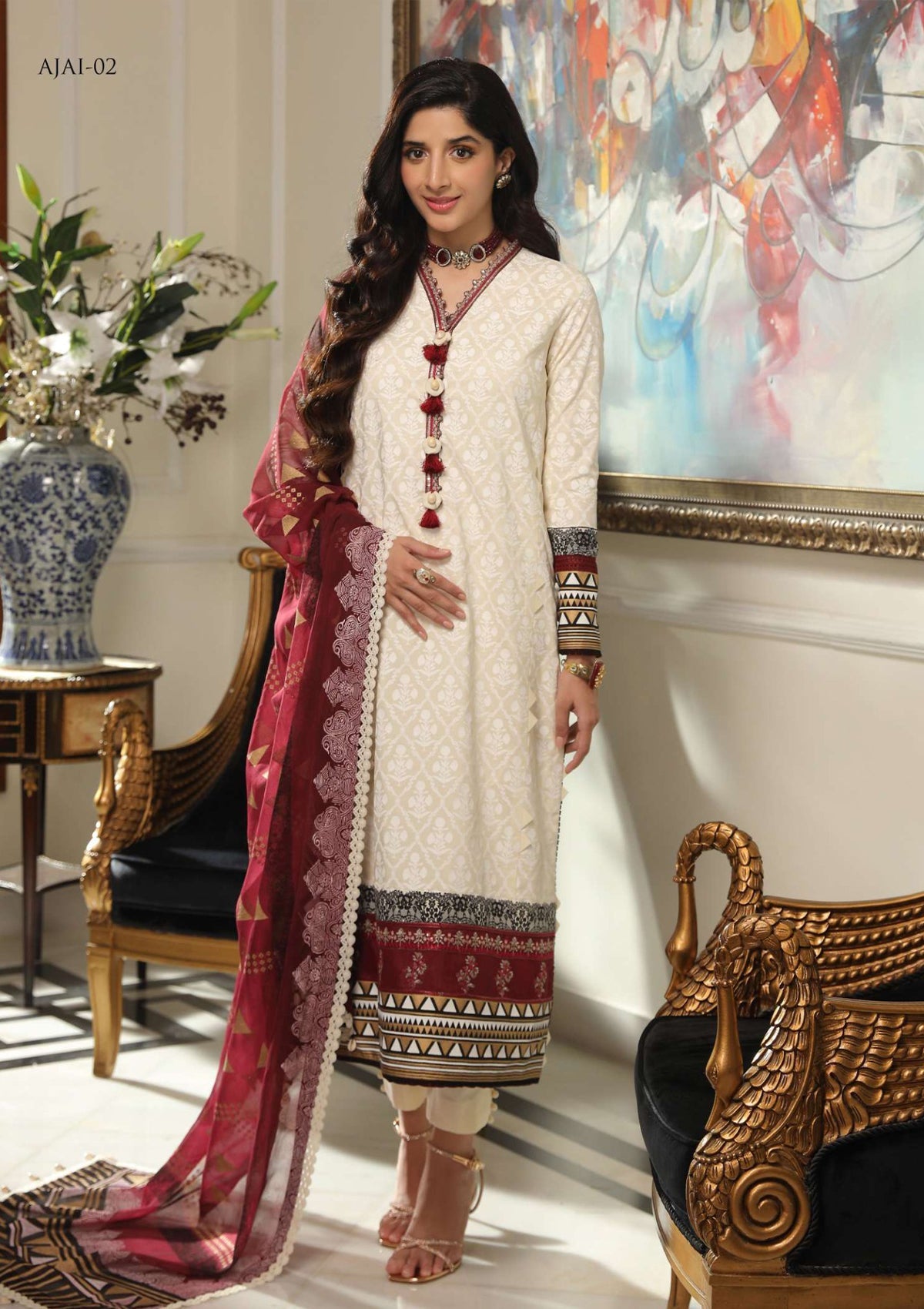 Lawn Collection - Asim Jofa - Aira - AJAI#2 - Official Asim Jofa - Agha Fabrics UK