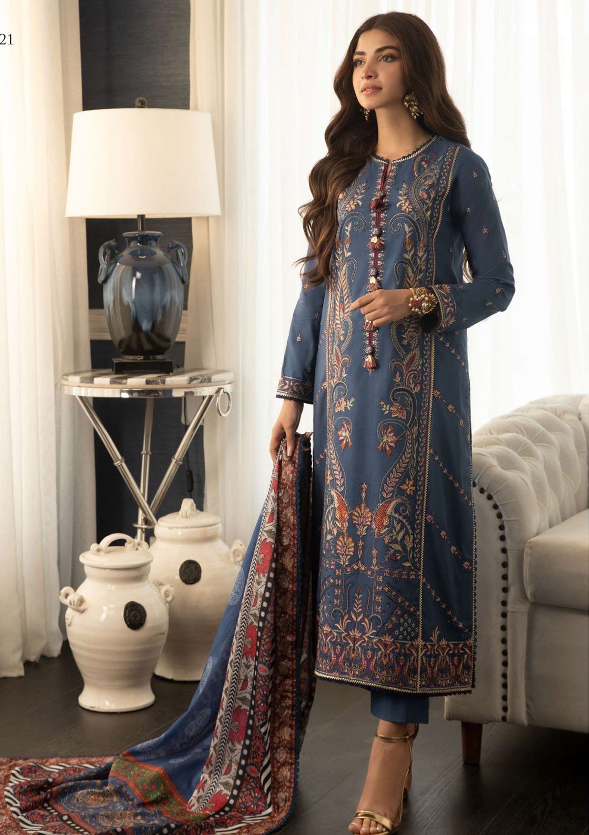 Lawn Collection - Asim Jofa - Aira - AJAI#21 - Official Asim Jofa - Agha Fabrics UK