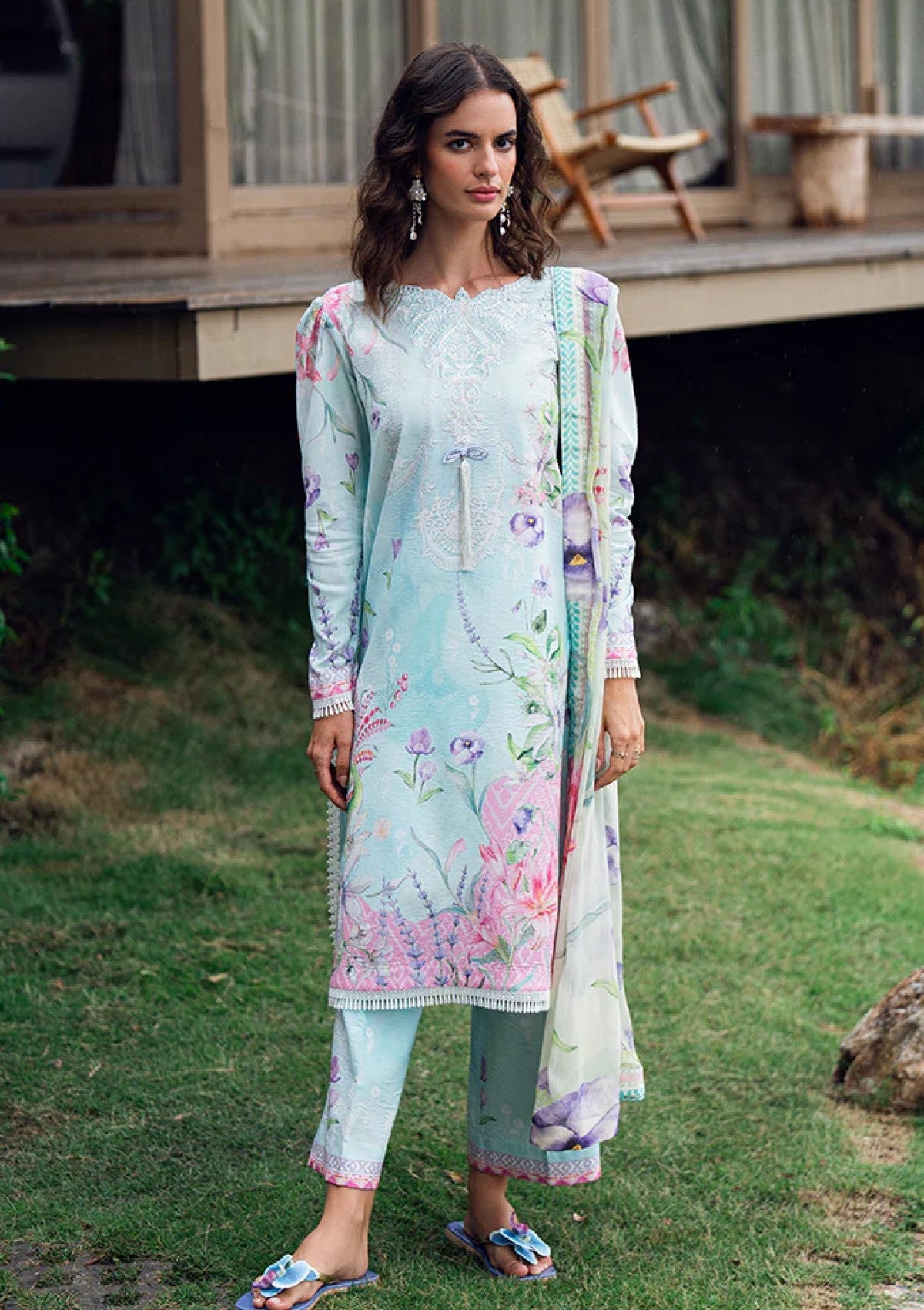 Lawn - Roheenaz - Garden Veil - Printed 25 - RGV#03-A - Twilight Fizz