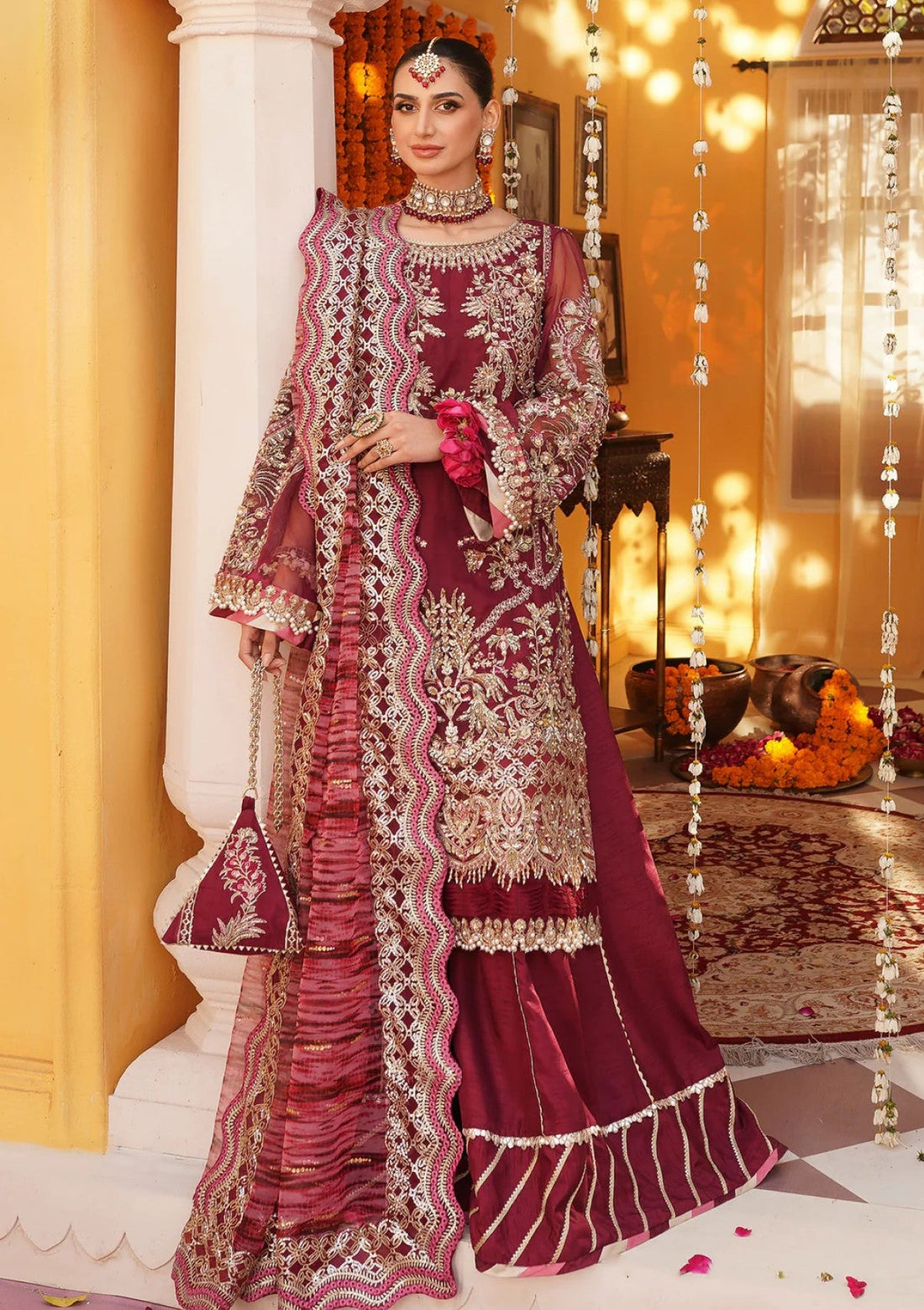 Wedding Collection - Mehak Yaqoob - Luxury Formals - ML24#04 - Jazzberry - Official Mehak Yaqoob - Agha Fabrics UK