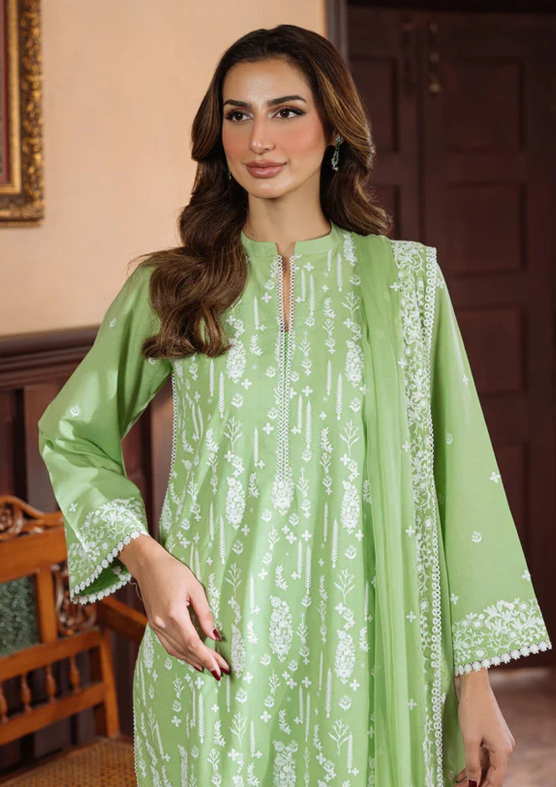 Lawn - Sahar - Festive Chikankari - CK-25-V1-05 - Celadon Dream