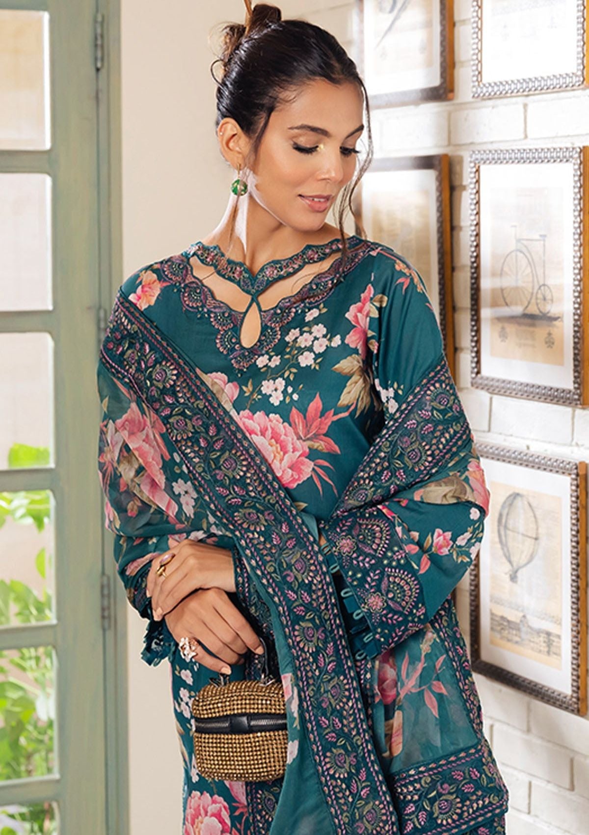 Lawn Collection - Nureh - GirlGlam - Chikankari - GL#06 - Official Nureh - Agha Fabrics UK