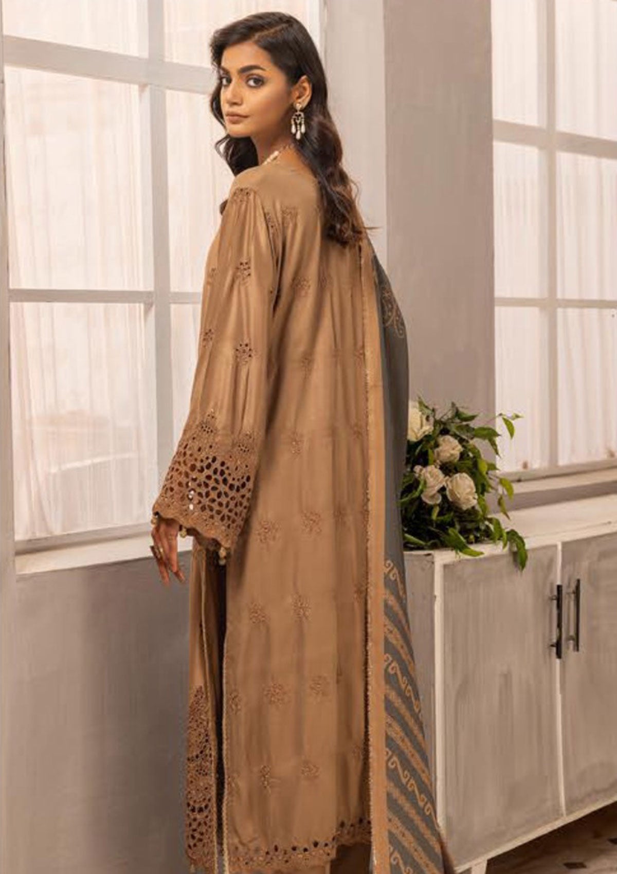 Winter Collection - Mahee's - Exclusive- Embroidered Sateen Marina - MEM#03