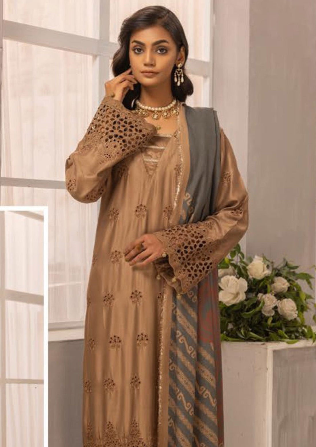 Winter Collection - Mahee's - Exclusive- Embroidered Sateen Marina - MEM#03 - Official Riaz Arts - Agha Fabrics UK