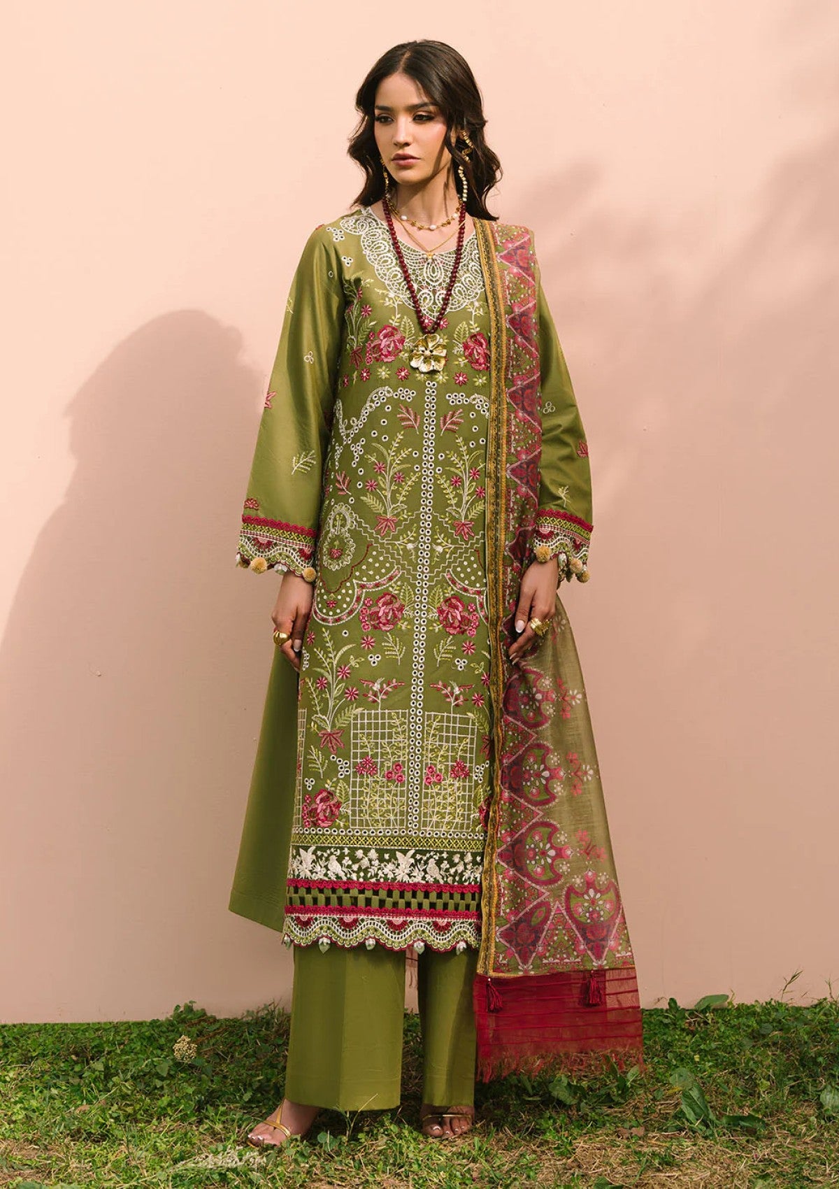 Lawn - Mahnur - Dahlia - Luxury 25 - D#08 - Saage