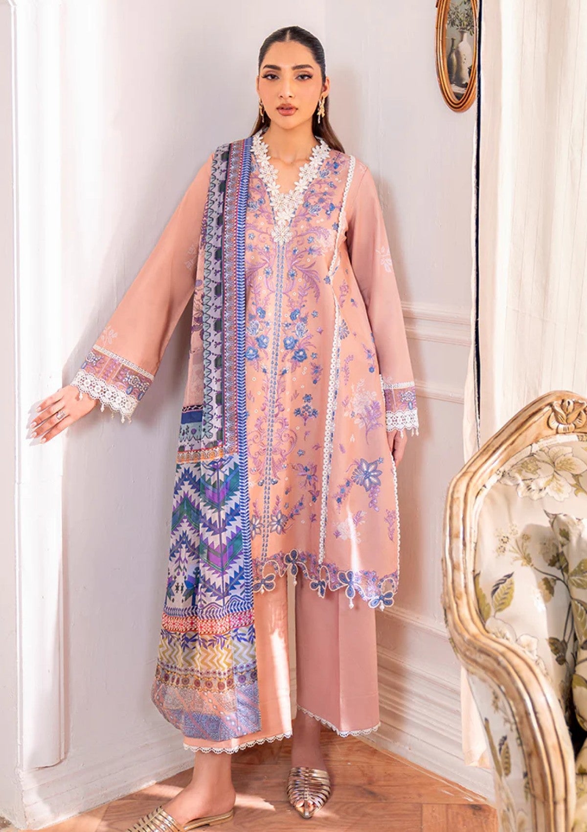 Winter - Roheenaz - Aezel - Embroidered Cambric - RC25#04 B - Wareesha