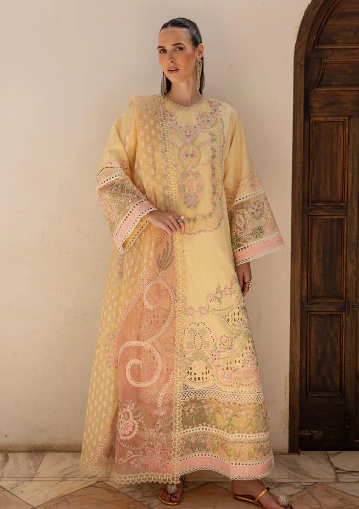 Lawn - Marjjan - Ruhi - Unstitched 25 - MLL-05 A (YELLOW)