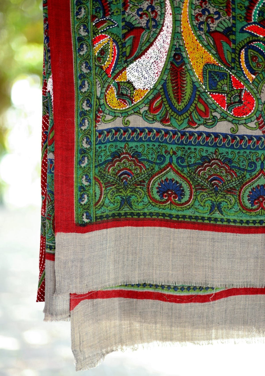 Wool Needle Work Shawl D - 28 - Multi