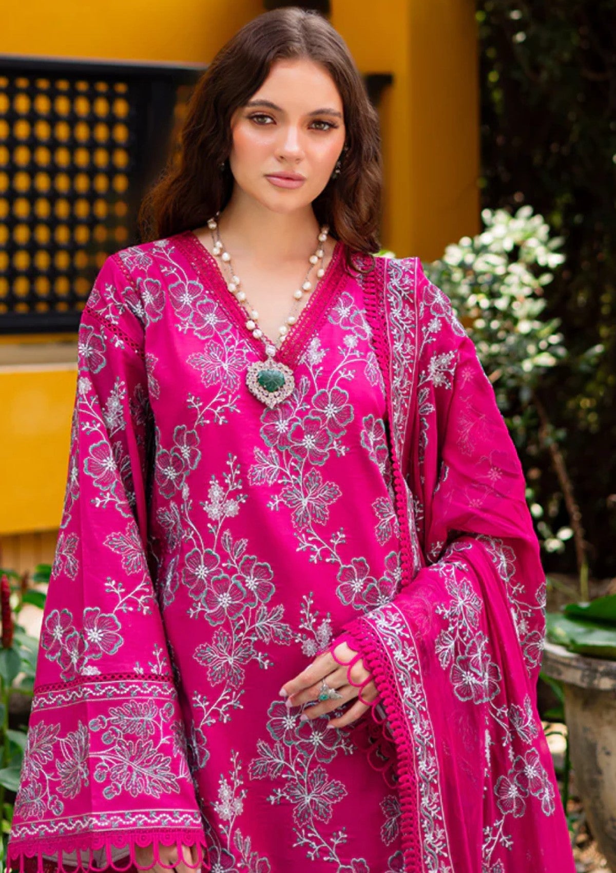 Lawn - Marjjan - Seraya - Embroidered 25 - MBL#22-B - FUSHCIA PINK