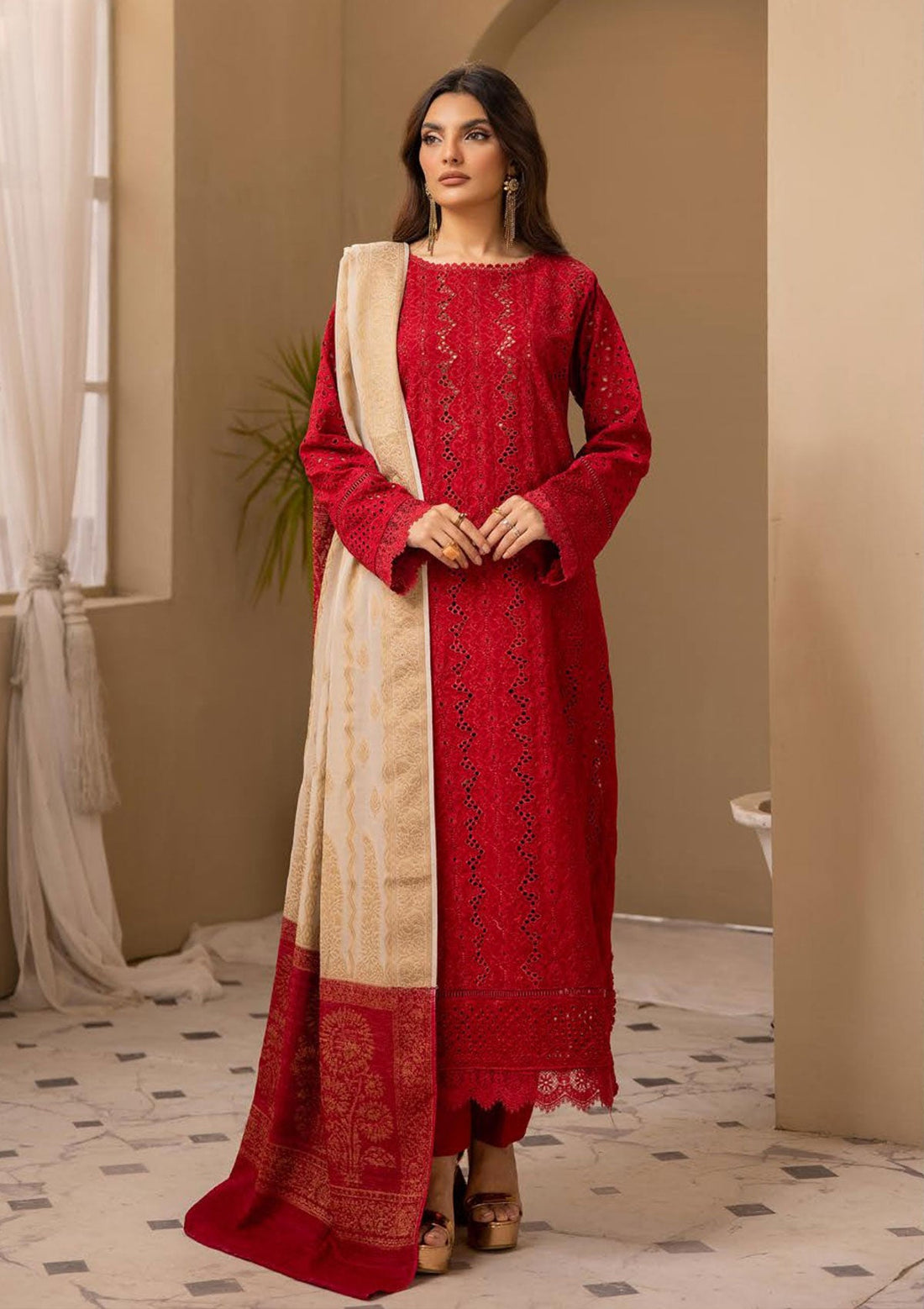 Winter Collection - Mahee's - Peach Leather - MPL23#03 - Official Riaz Arts - Agha Fabrics UK