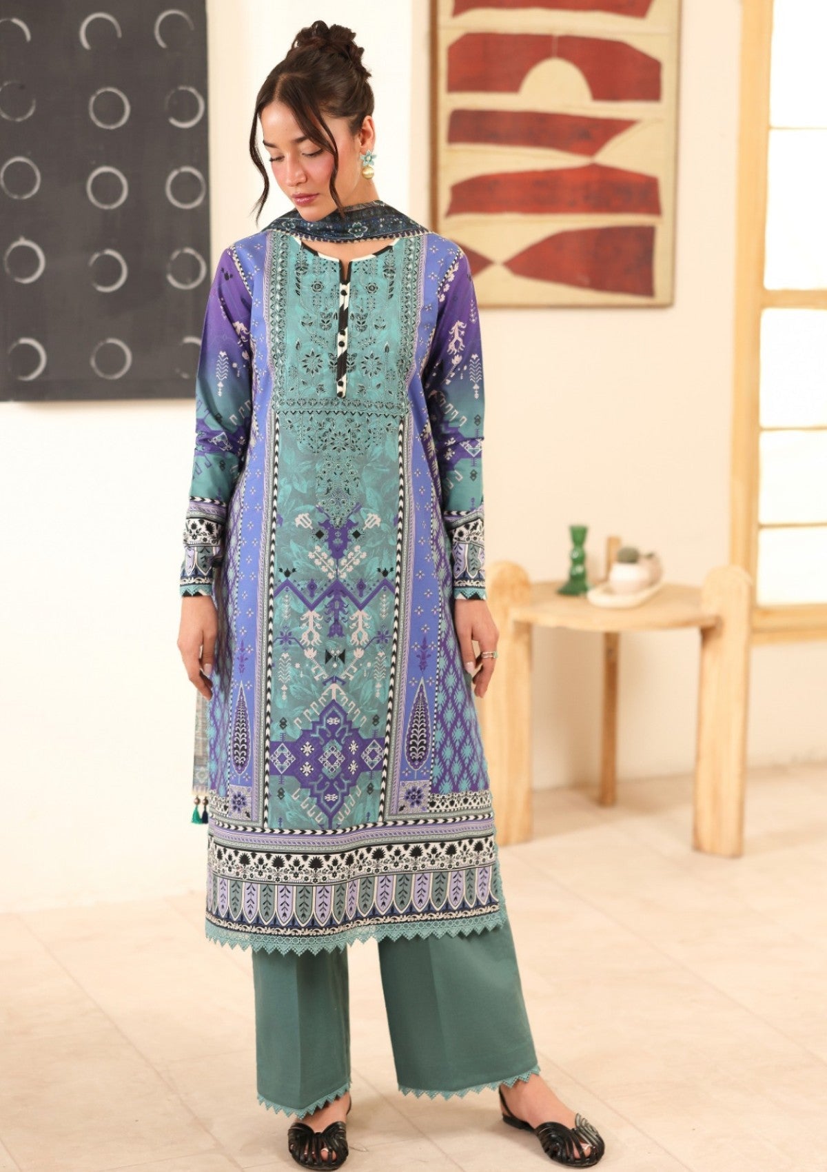 Lawn - Roheenaz - Pareesa 25 - Printed Cambric - RNZ#05B - FABEHÃÂÃÂ