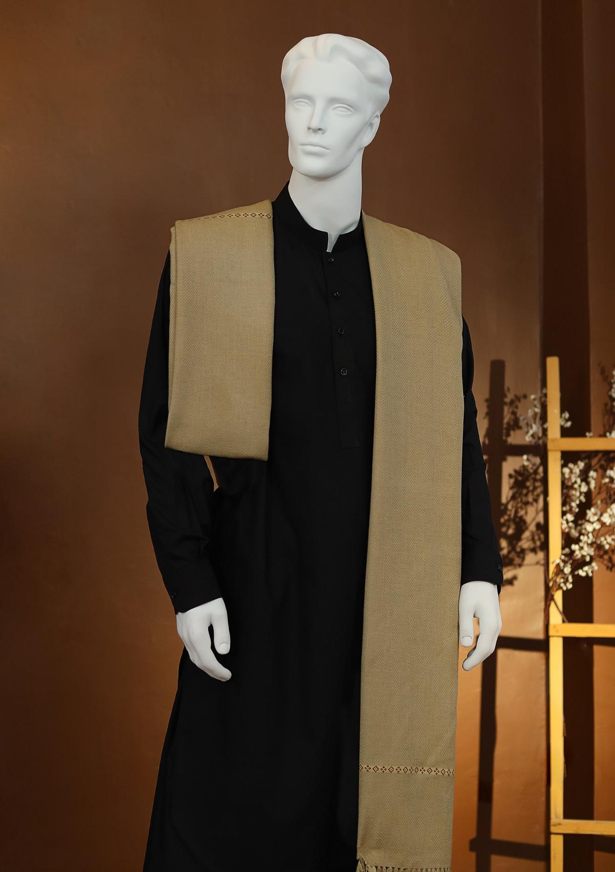 Men Shawls - Wool Shawls - D#13 - Fawn