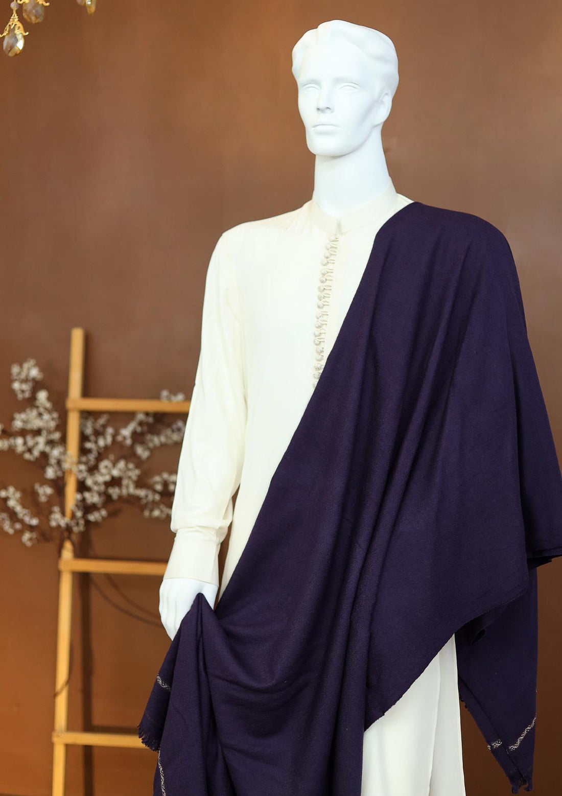 Men Shawls - Wool Shawls - D#42 - D Purple