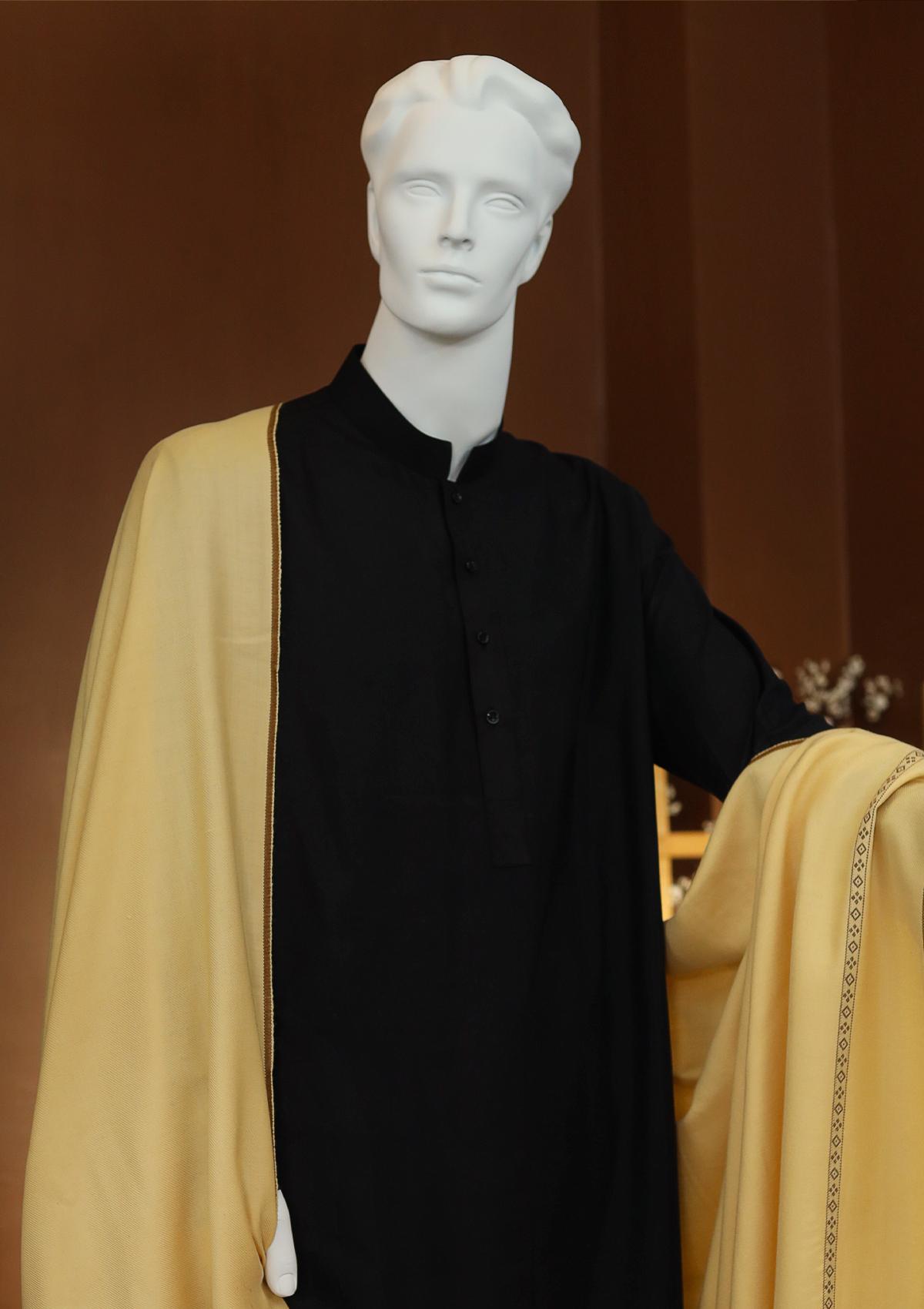 Men Shawls - Wool Shawls - D#12 - L Gold