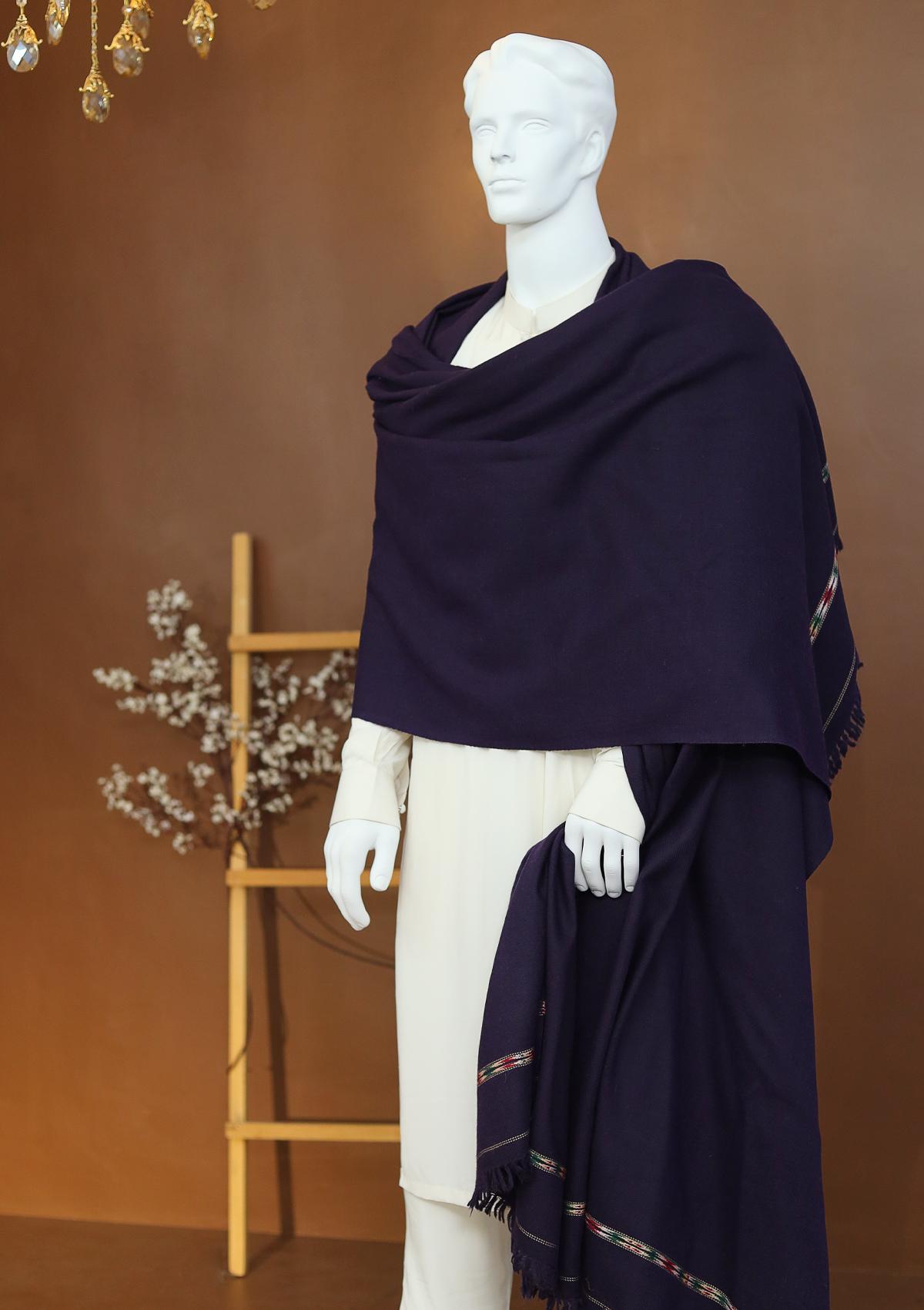 Men Shawls - Wool Shawls - D#33 - Purple