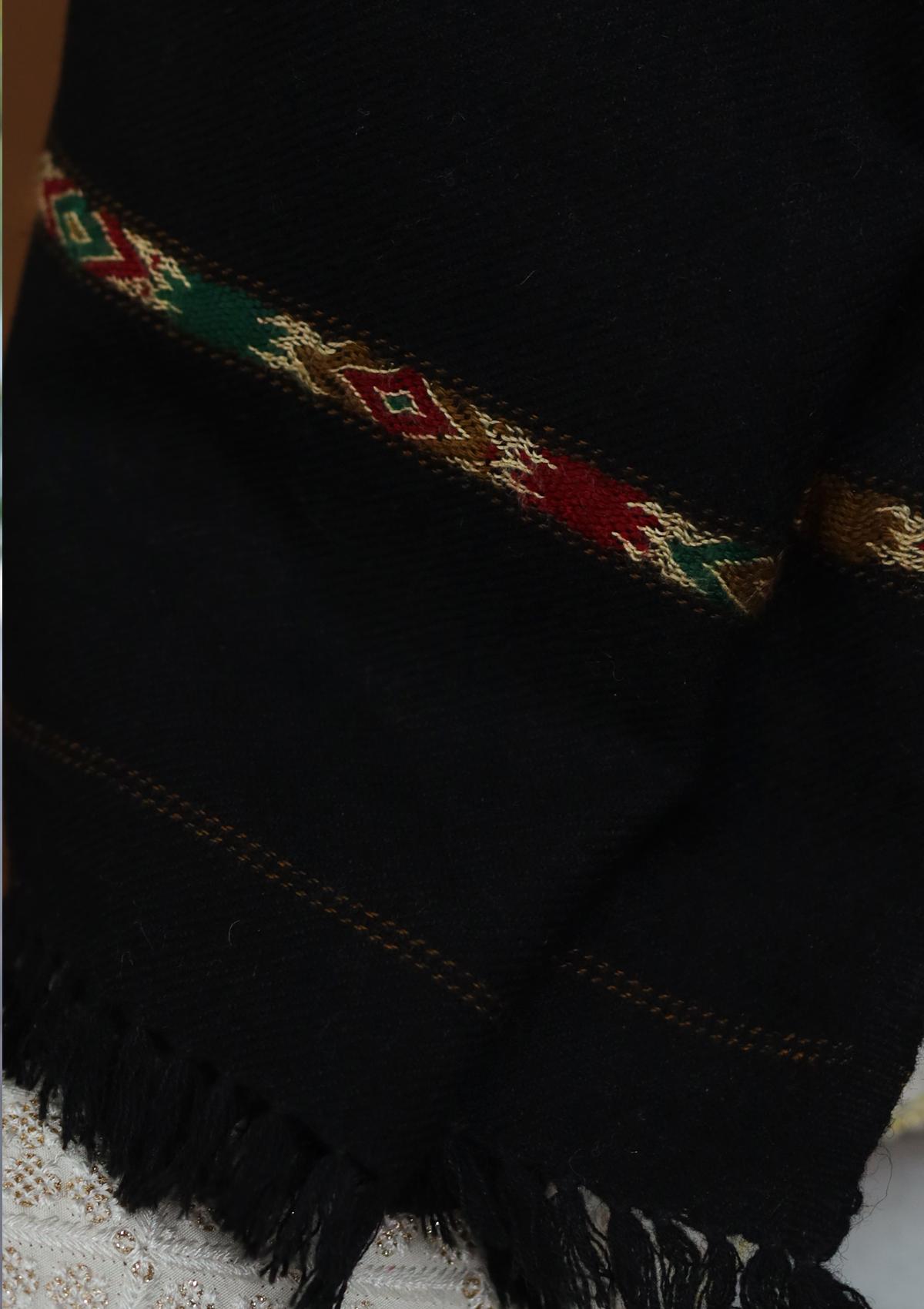 Men Shawls - Wool Shawls - D#224 - Black