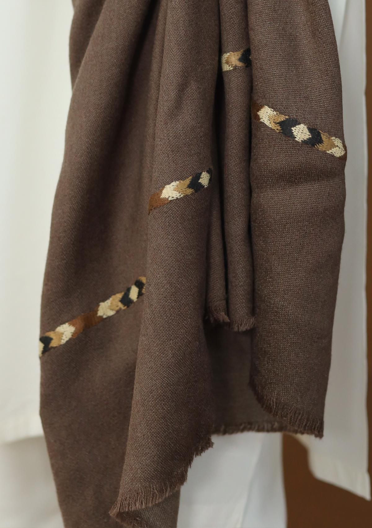 Men Shawls - Wool Shawls - D#36 - Choclate