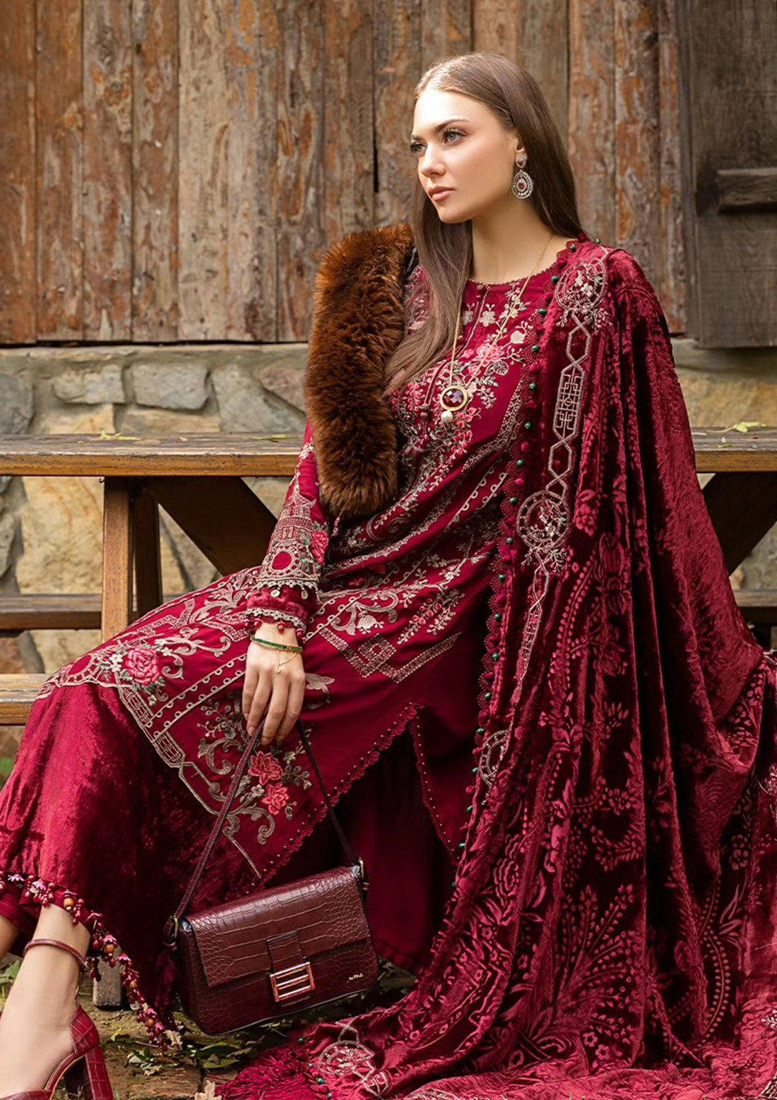 Winter Collection - Maria B - Unstitched - Linen - MBL23#12