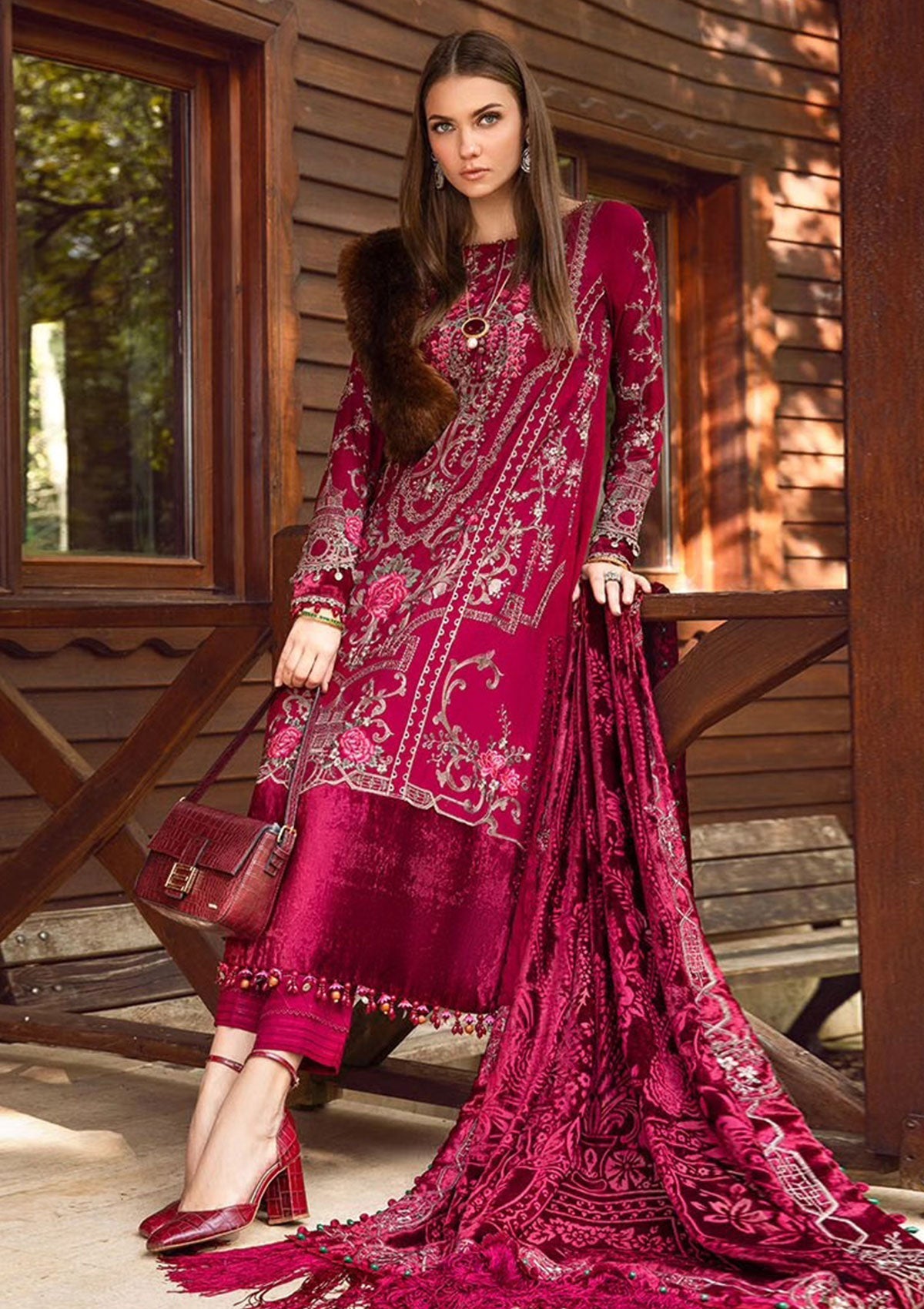 Winter Collection - Maria B - Unstitched - Linen - MBL23#12